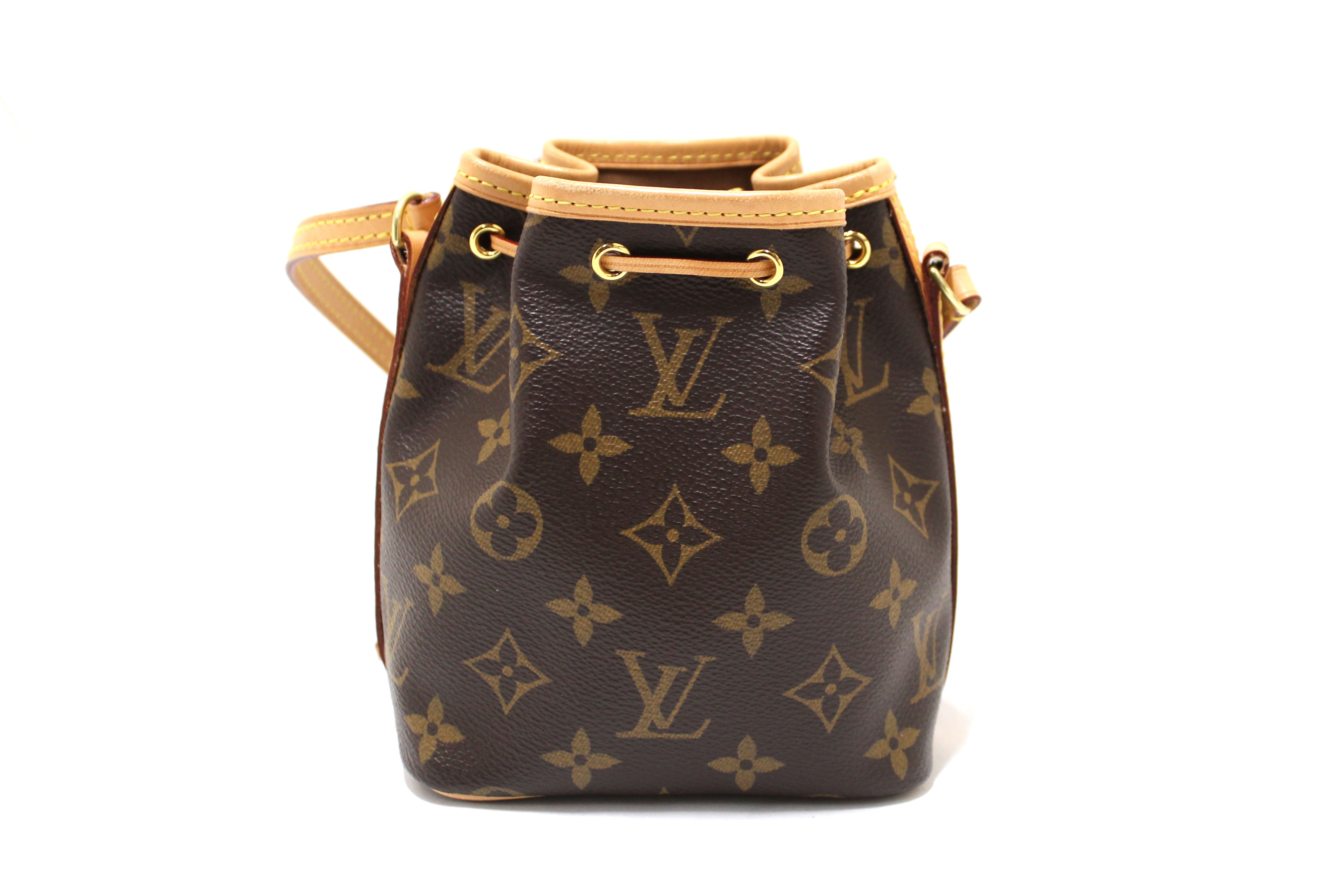 Authentic Louis Vuitton Classic Monogram Nano Noe Messenger Bag - Luxury Crossbody Purse for Women, Perfect for Everyday Use, Travel & Special Occasions
