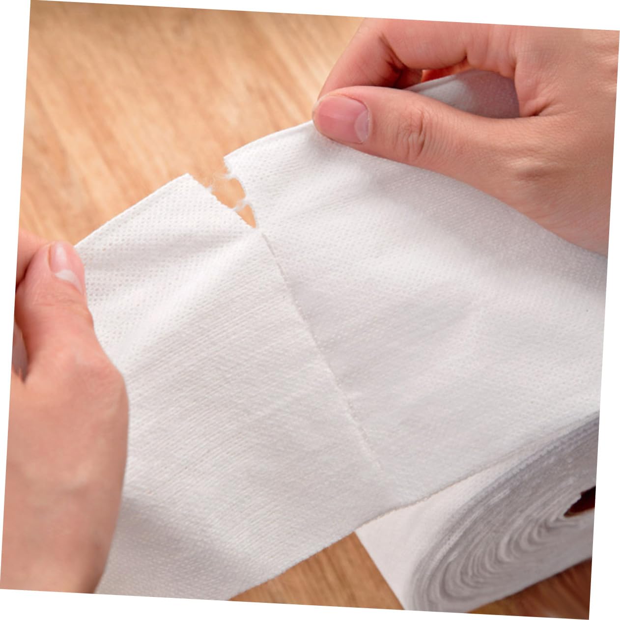 6 Rolls Face Towel Makeup Remover Wipes - Dry & Wet Cleansing Tissues for Gentle Skin Care - Perfect for Travel, Gym & Daily Makeup Removal (White)