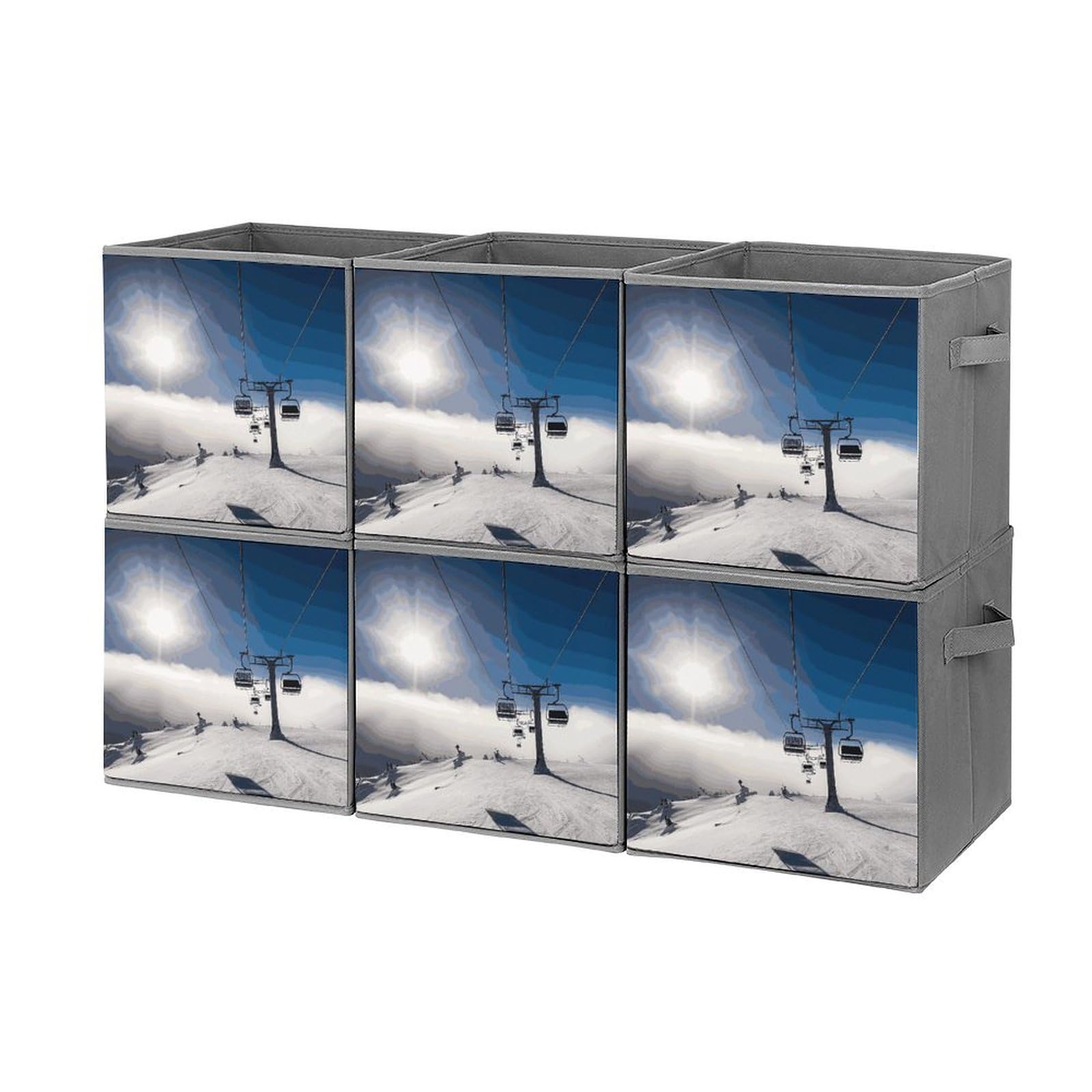6PCS Collapsible Storage Bins with Handles - Foldable Organizer Boxes for Shelves, Home & Office Organization
