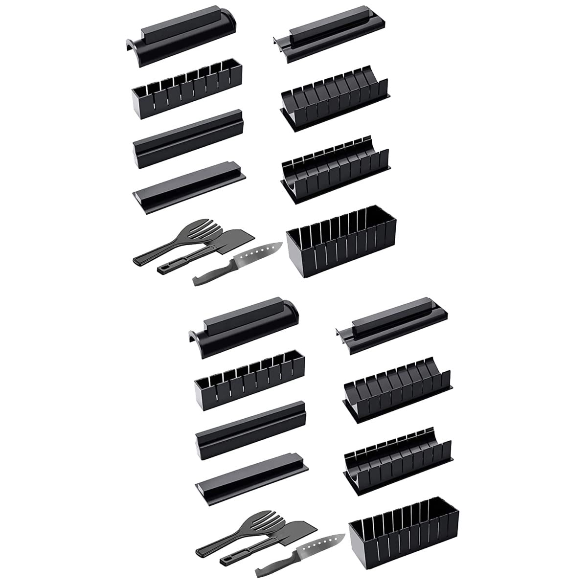 Premium Sushi Making Kit - 2-Piece Square Sushi Press & Roller Set for Homemade Sushi, Onigiri & Nigiri | Includes Sushi Rice Mold & DIY Tools | Perfect for Home Cooking, Parties & Japanese Cuisine Lovers
