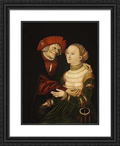 Black Ornate Wood Frame with Double Matting