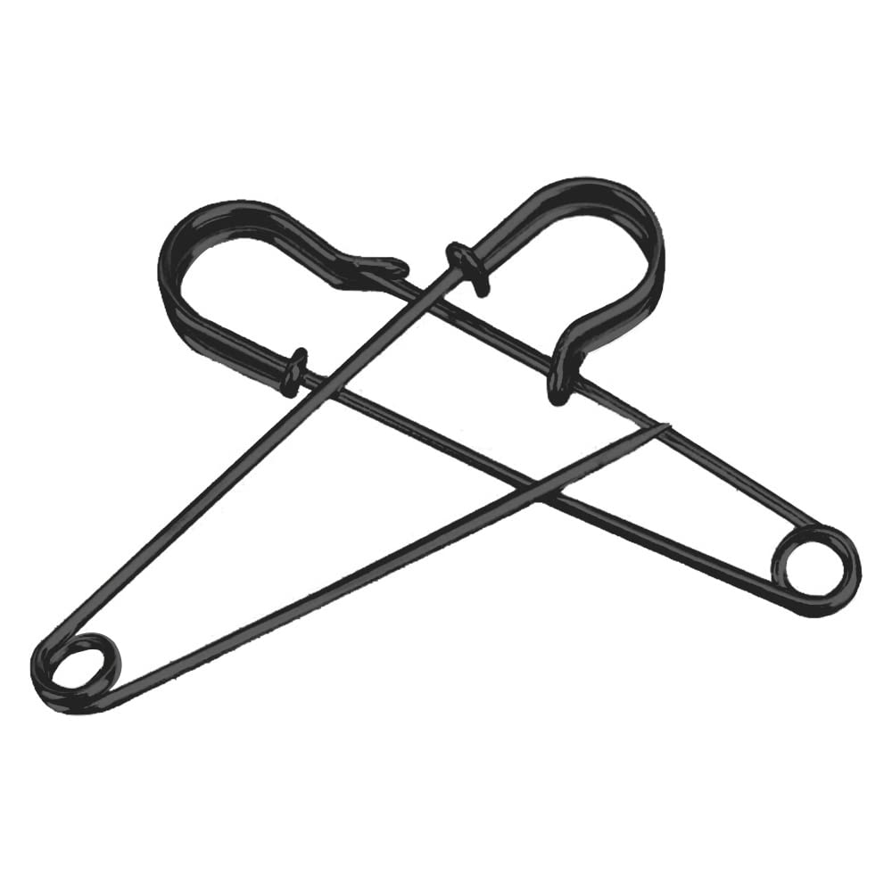 Heavy Duty 2 Inch/50mm Safety Pins Brooches for Blankets, Kilts, Skirts, Sweaters & Shawls - 30 Pack Black - Perfect for Crafting, Sewing, DIY Projects & Clothing Repair