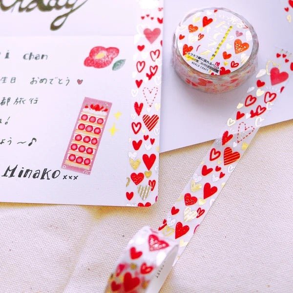 Sweet Love Series Vertical Foil Masking Tape - Premium Decorative Washi Tape for Scrapbooking, DIY Crafts, Gift Wrapping & Home Decor | WORLD CRAFT
