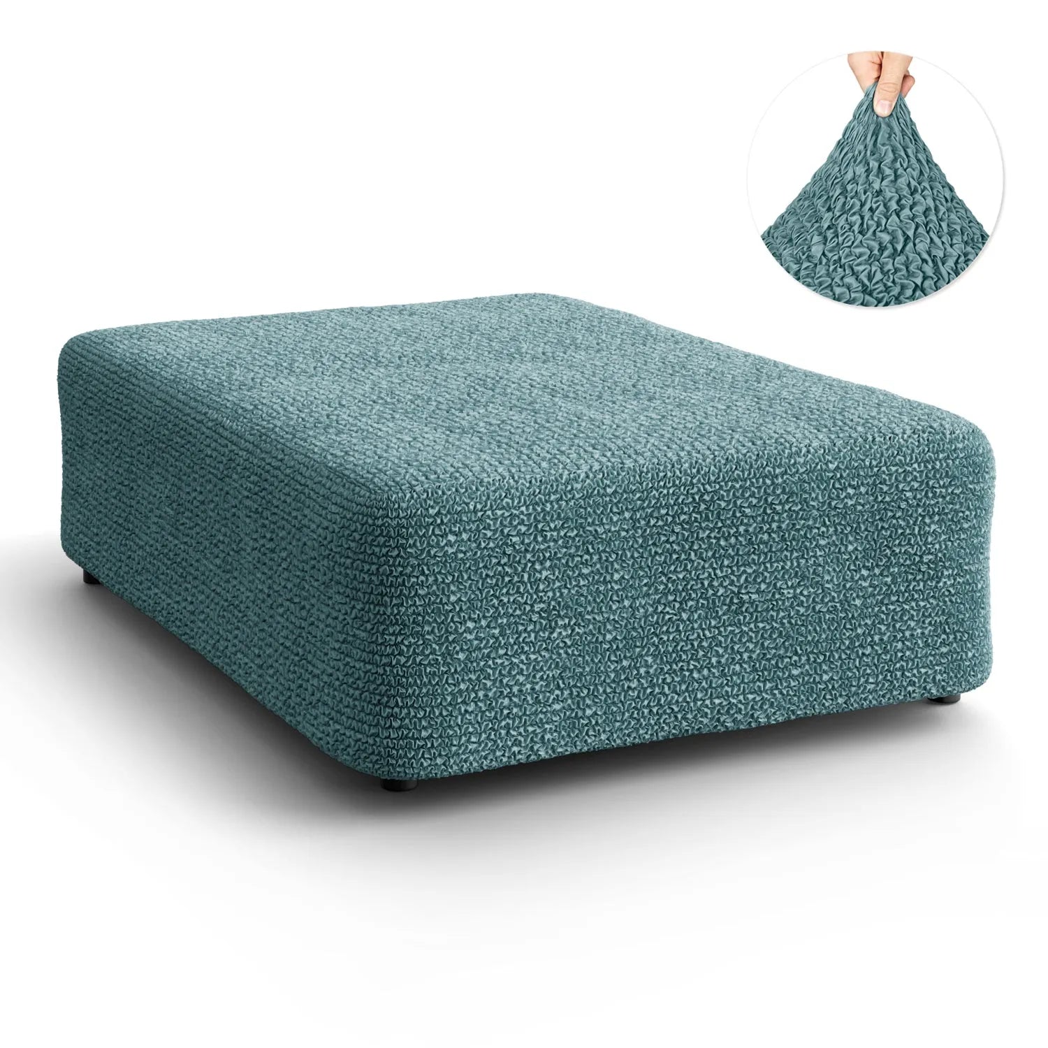 Large Ottoman Slipcover - Microfiber Collection for Living Room, Bedroom & Home Decor | Washable & Durable Furniture Cover