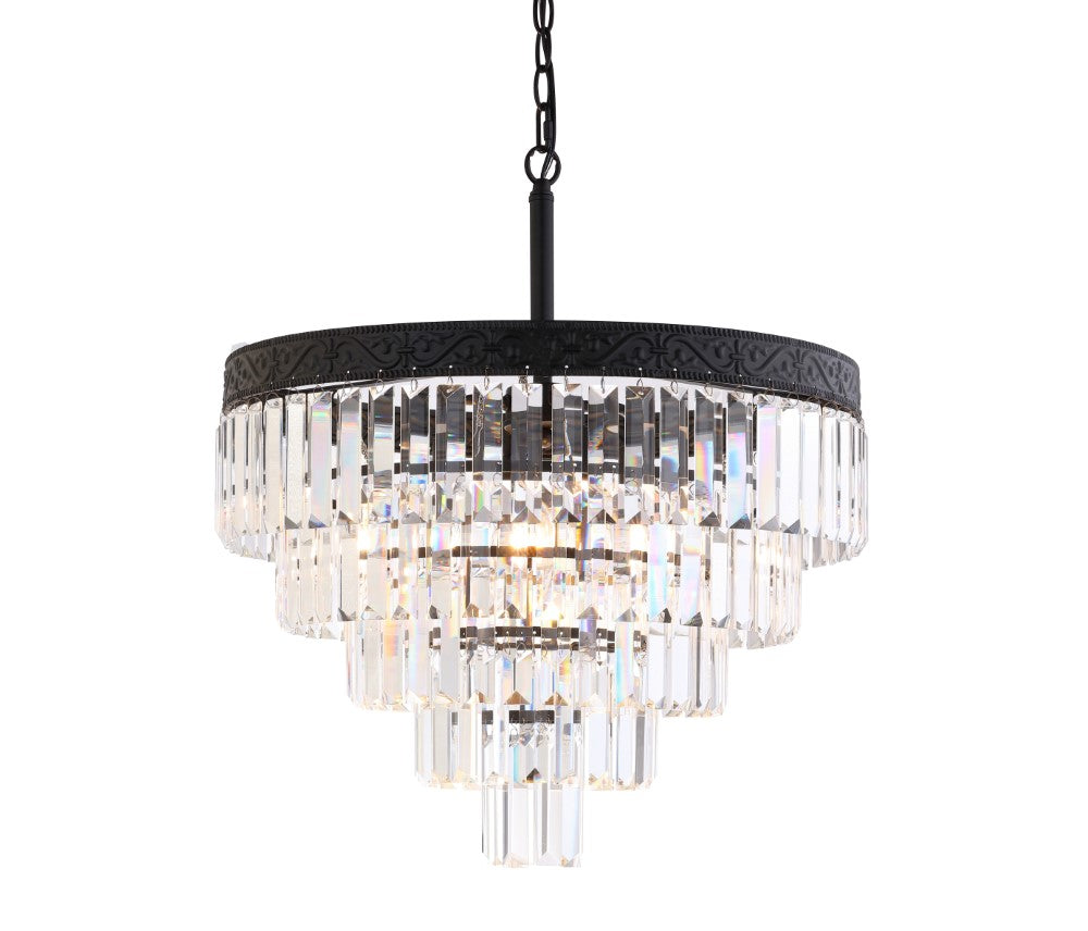 Wyatt 12 Light Crystal LED Chandelier - Modern Elegant Ceiling Light Fixture for Dining Room, Bedroom, Living Room & Entryway