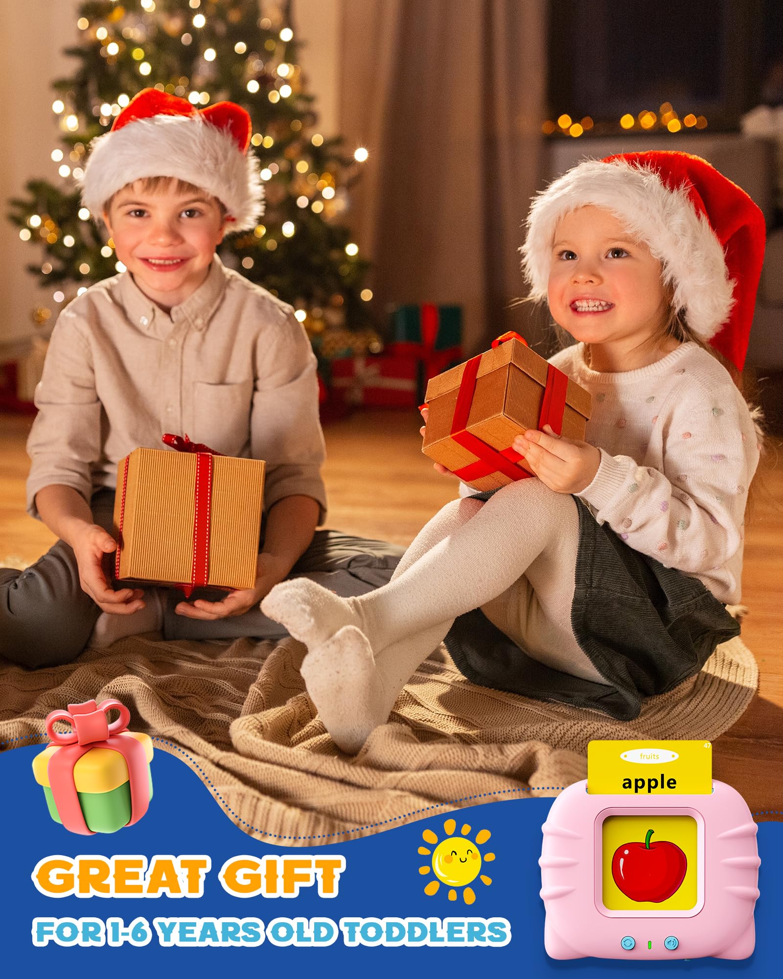 Bravokids Talking Flash Cards for Toddlers - 112 Double Sided Preschool Learning Toys | Interactive Educational Sensory Toys for Boys & Girls Ages 1-6 | Perfect Gift for Kids (Pink) - Ideal for Early Childhood Development & Homeschooling Activities
