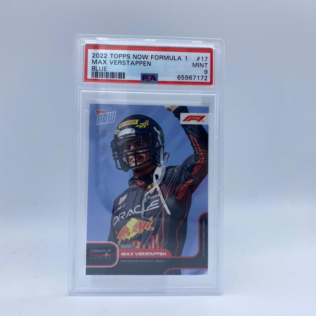 PSA 9 Graded 2003/10 Max Verstappen #17 Rookie Card - Miami Grand Prix Victory - Blue Parallel - Collectible Racing Memorabilia for F1 Fans & Sports Card Investors (Perfect for Display Cases & Man Caves)