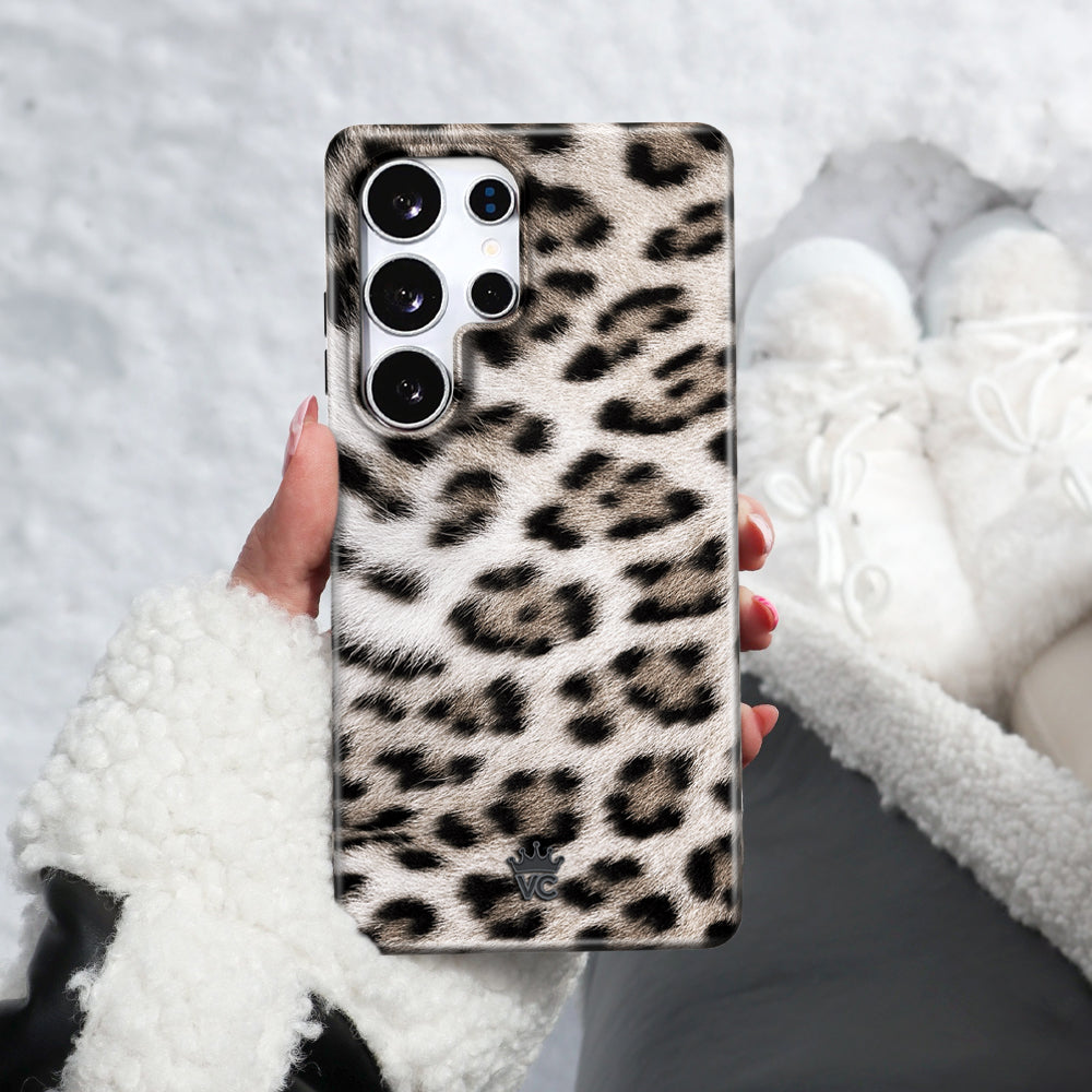 Premium Arctic Leopard Print Samsung Phone Case - Durable Protective Cover for Galaxy S21/S22/S23 Series - Perfect for Outdoor Adventures & Daily Use