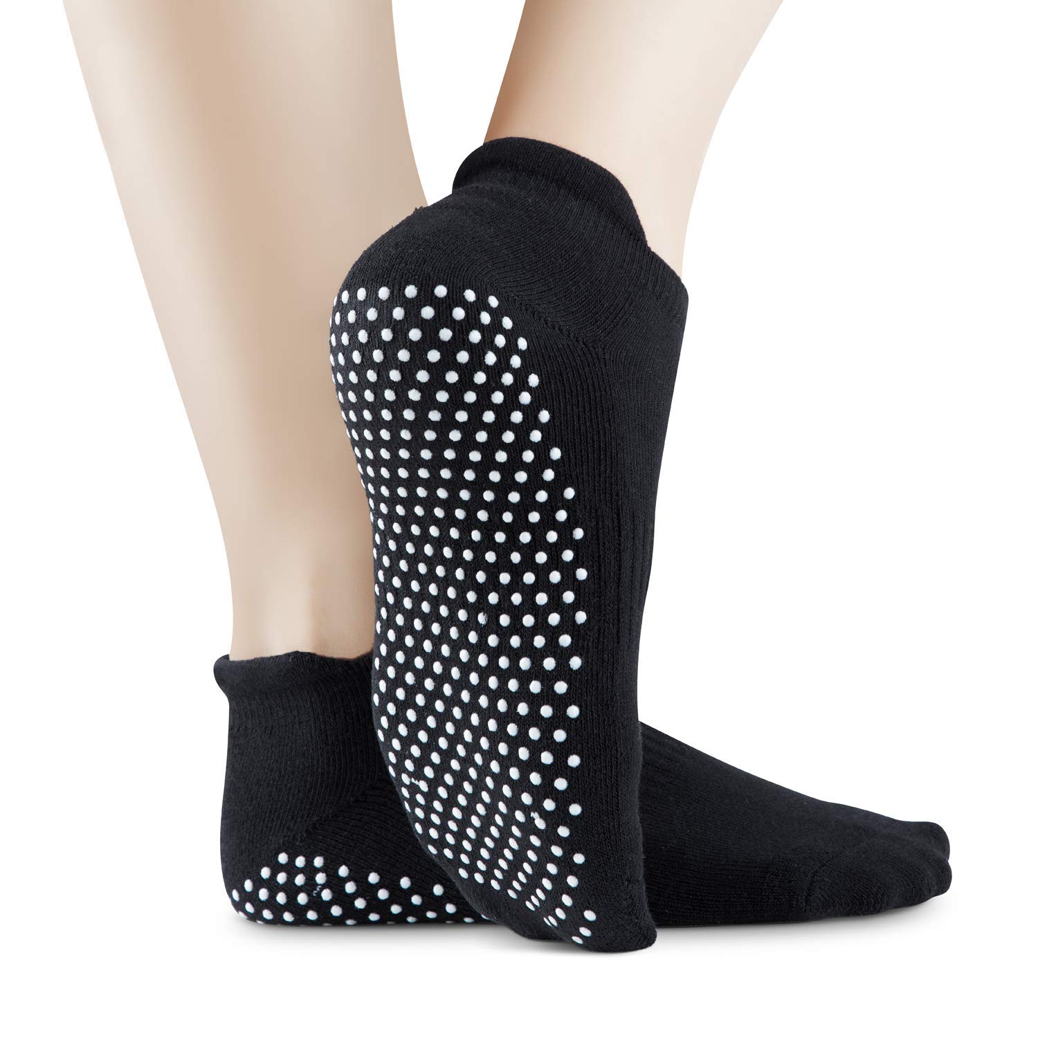 Non-Slip Grip Socks for Women & Men - 3 Pairs Yoga Socks with Traction for Pilates, Barre, Workout - Black, Grey, Pink - Perfect for Home Exercise, Studio Classes & Hospital Use