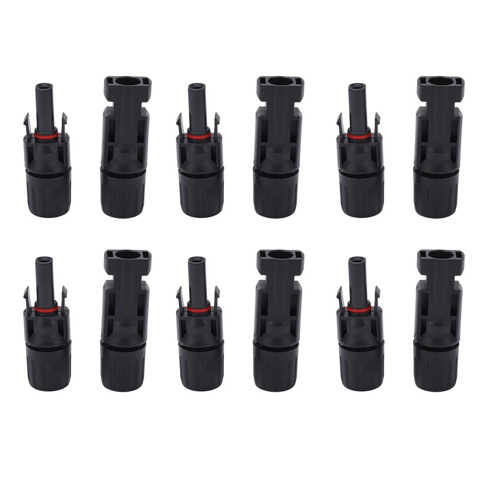 12PCS Waterproof Solar Panel Connectors Kit with Wrench - Copper Tinned Pins, 1000V 45A Photovoltaic Connectors for Industrial Solar Systems | Perfect for Off-Grid Installations & RV Solar Projects