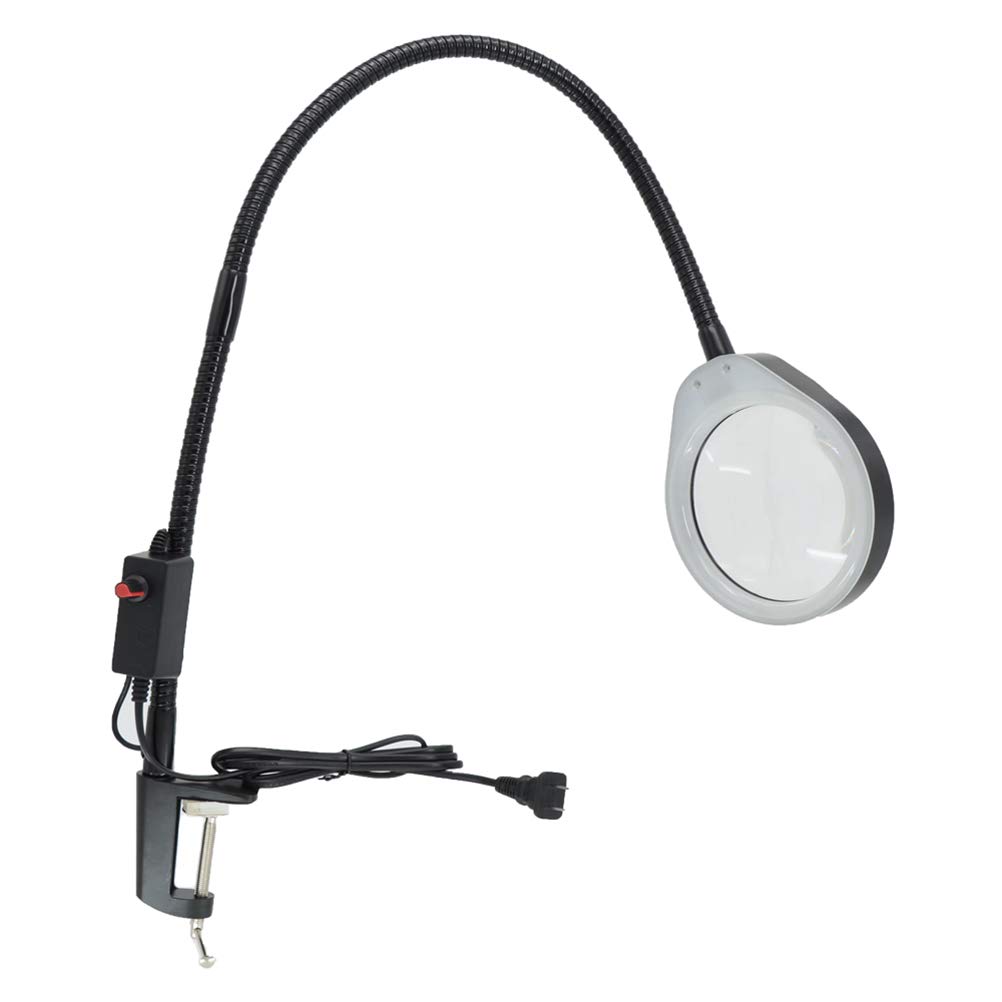 ElectroOptix 3X/5X/8X/10X Clip-On LED Magnifying Lamp with 80cm Adjustable Long Arm - Brightness Control for Jewelry Repair, Watchmaking, Crafts & Reading