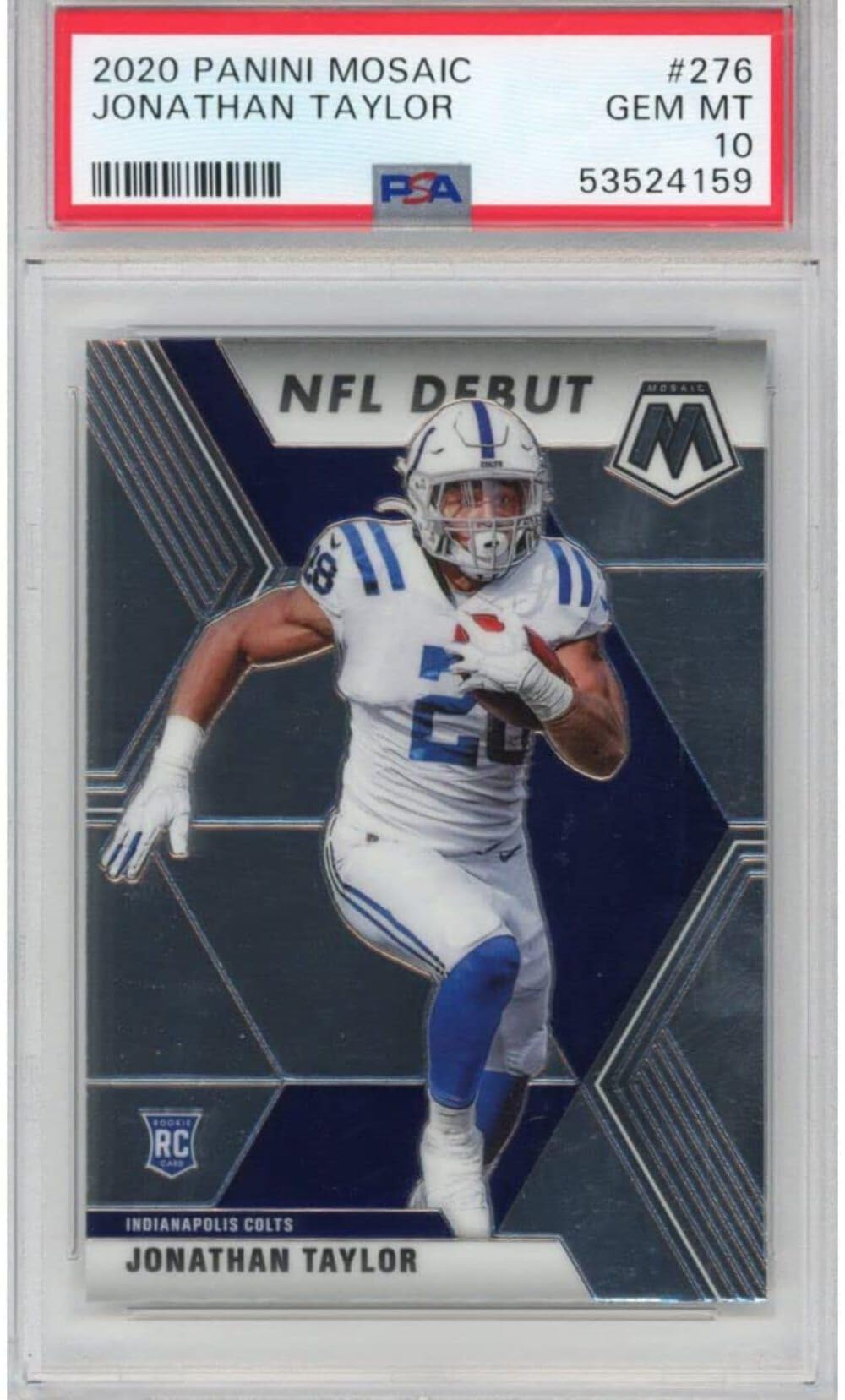 2020 Panini Mosaic Jonathan Taylor #276 Rookie RC Football Card PSA 10 Gem Mint - Rare Collectible for NFL Fans & Sports Memorabilia Collectors - Perfect for Display, Investment, and Trading