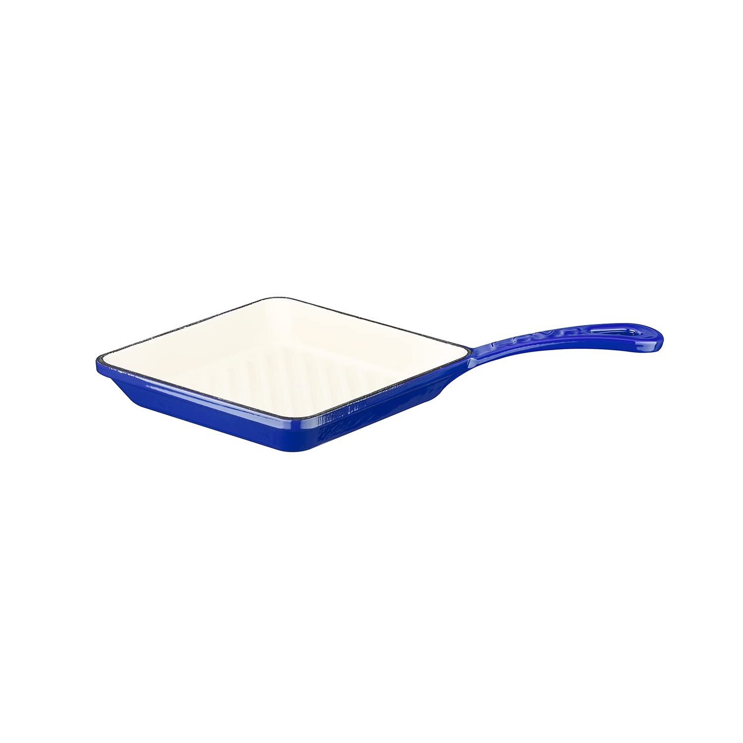 Lava Enameled Cast Iron Mini Ceramic Grill Pan - 8 Inch Square, Small Cast Iron Skillet with White Ceramic Enamel Coated Interior, Nonstick & Durable, Baby Collection (Blue) - Perfect for Grilling, Searing & Serving Small Portions in Kitchen, Camping or Outdoor Cooking