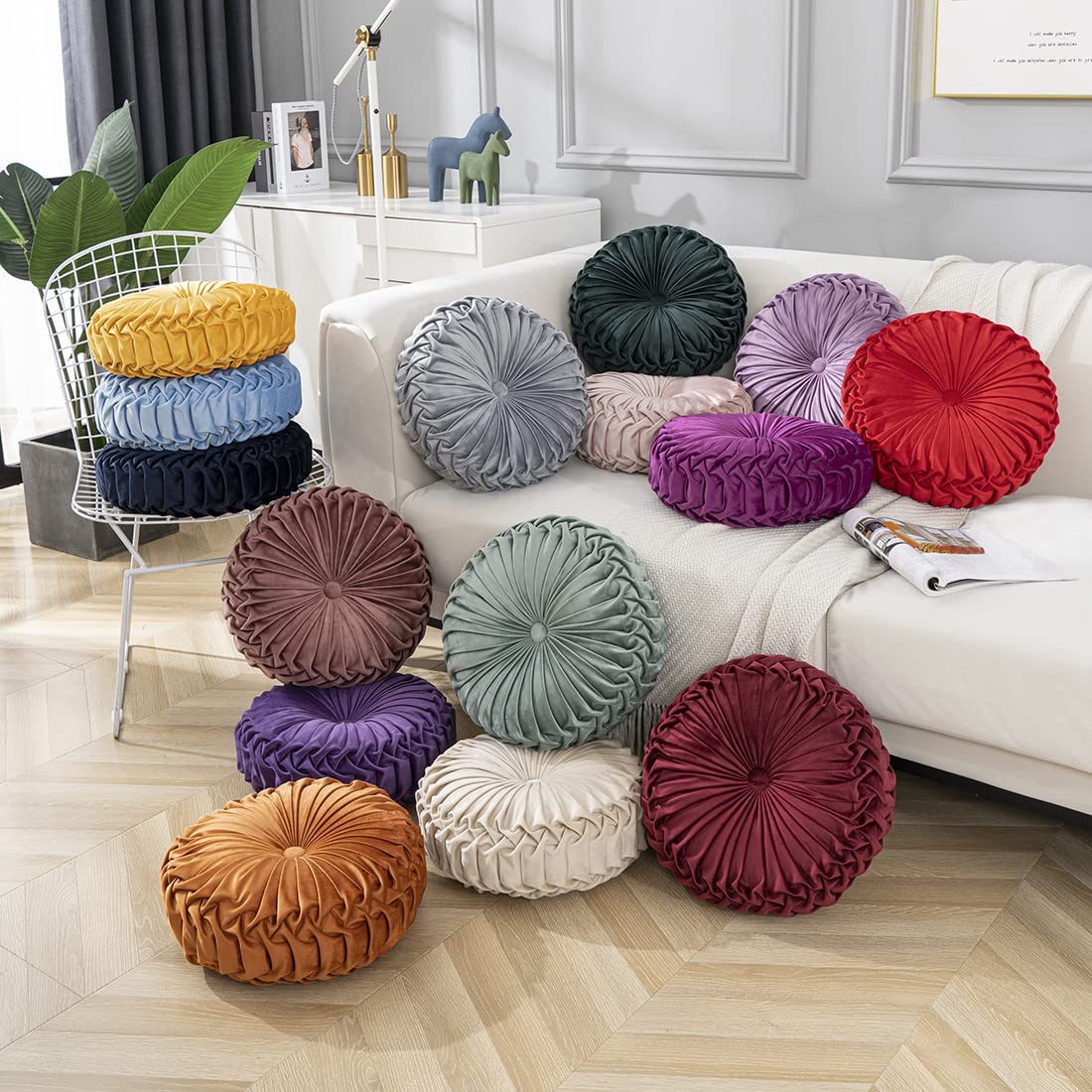 Velvet Round Seat Cushion 14