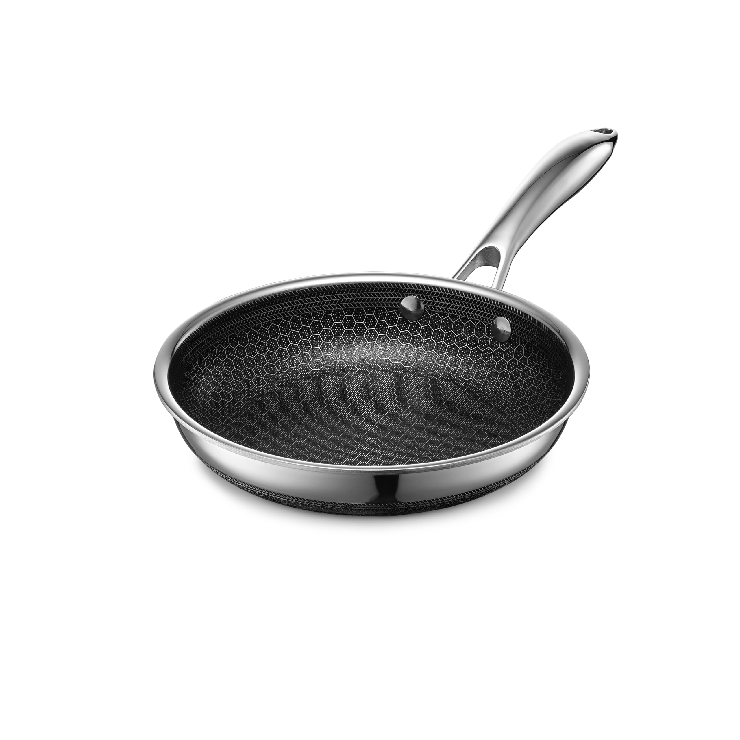 HexClad Hybrid Nonstick 8-Inch Frying Pan - Stay-Cool Handle, Dishwasher & Oven Safe (900°F), Induction Compatible for All Cooktops - Perfect for Searing, Sauteing & Everyday Cooking