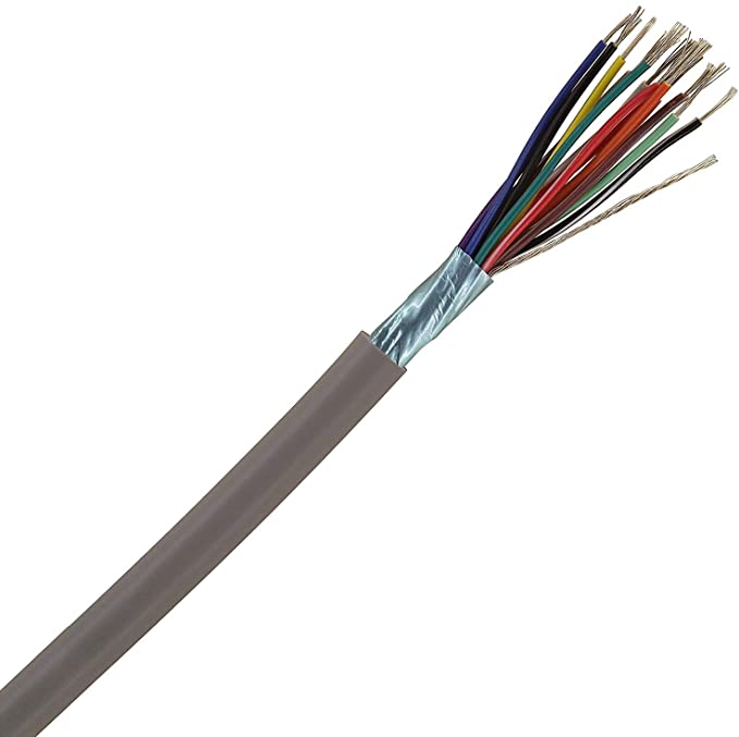 15 Conductor 26AWG Gray or Black Computer Cable 1000ft - High-Speed Data Transfer for Networking, CCTV, and Industrial Automation
