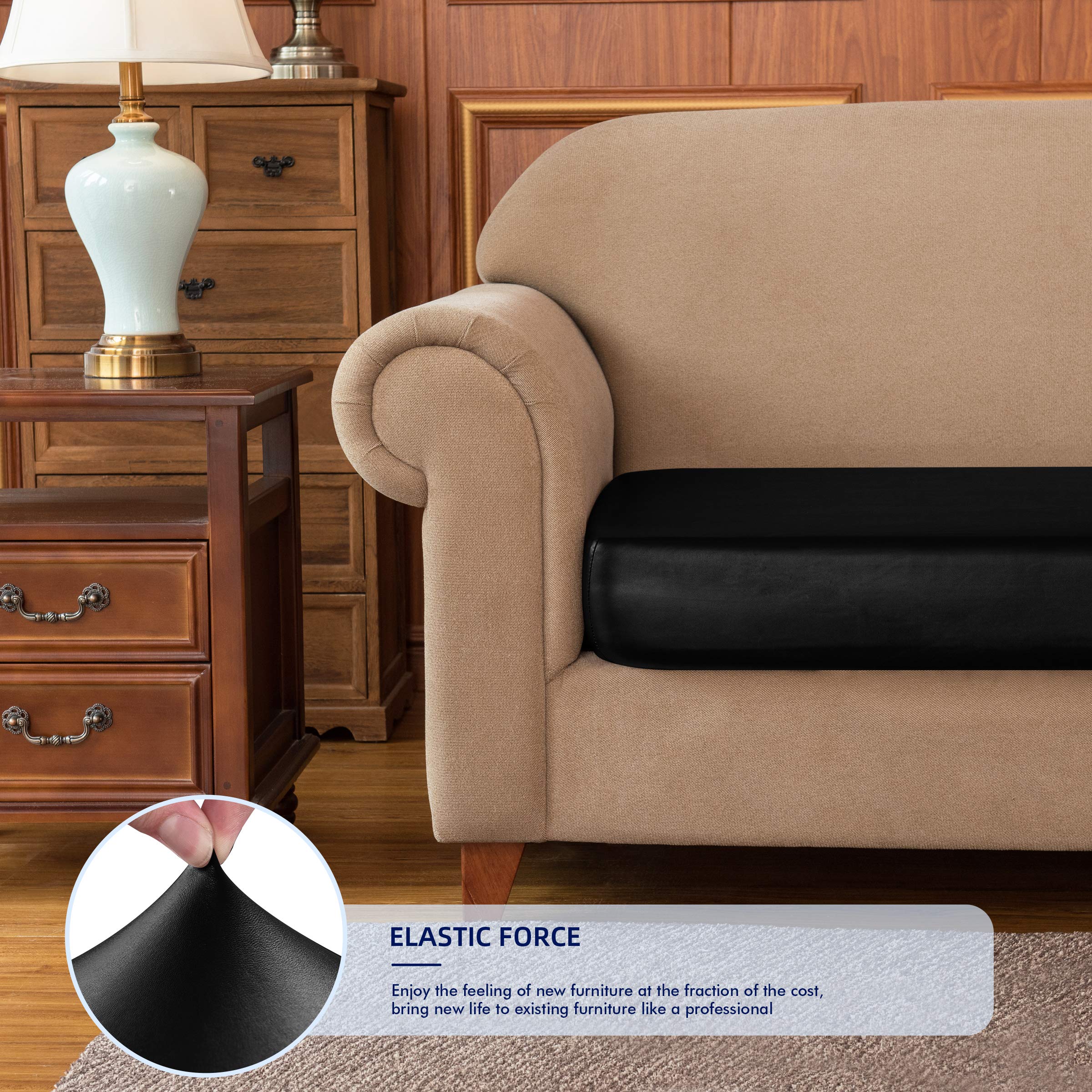SUBRTEX Stretchable PU Leather Sofa Slipcover - Waterproof, Durable Furniture Protector for Couch, Settee & Patio Seating - Perfect for Living Room, Family Room & Outdoor Use