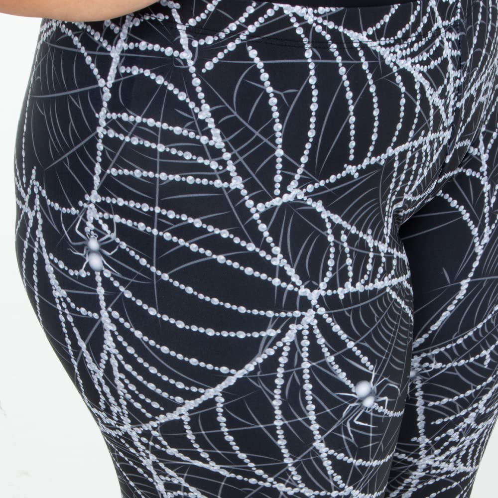 Spider Web Print Halloween Workout Leggings for Women - Spooky Activewear for Yoga, Gym & Costume Parties