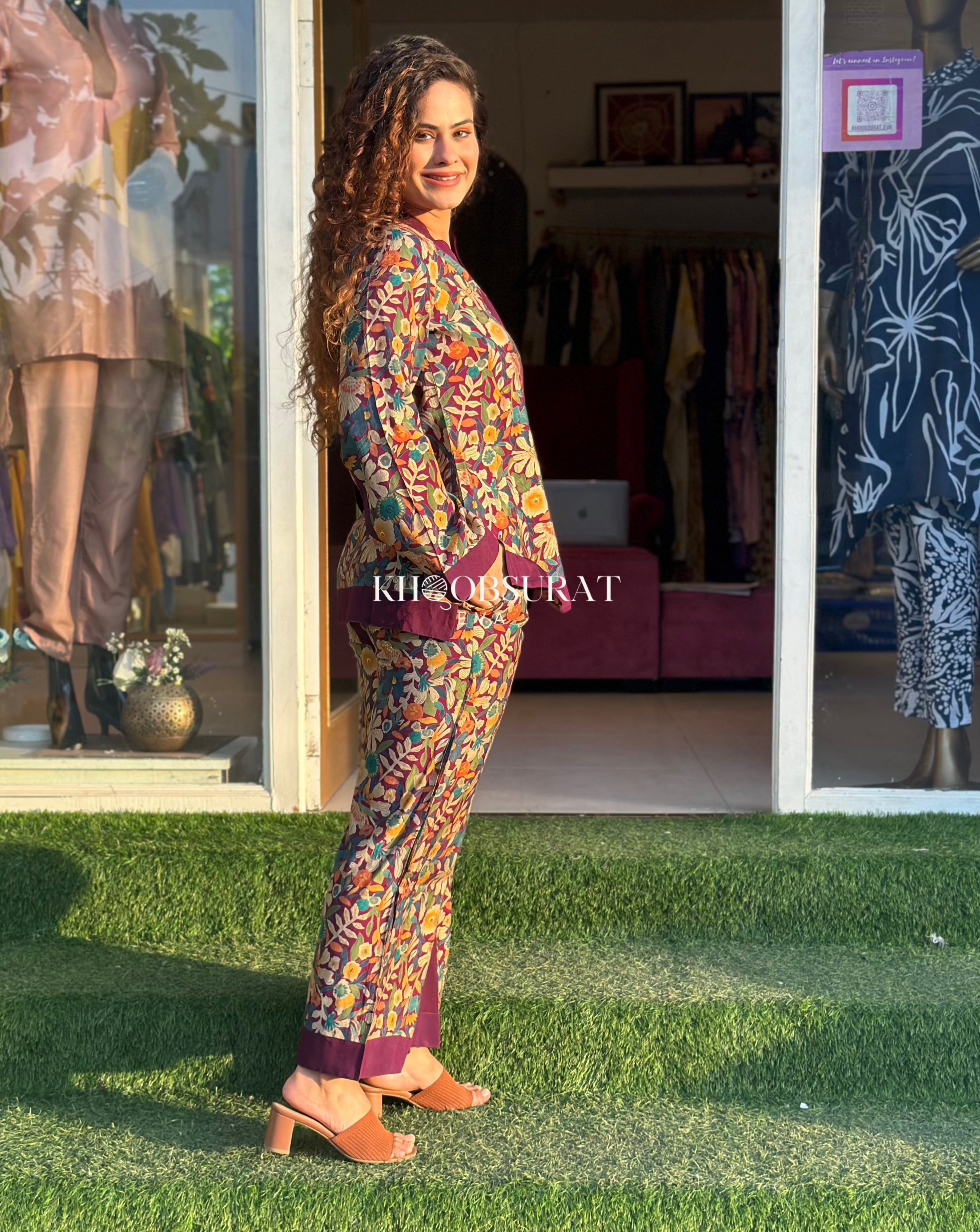 PLUM CHERRY SILK COORD SET - Elegant Silk Loungewear Set for Women | Perfect for Home Relaxation, Spa Days & Special Occasions