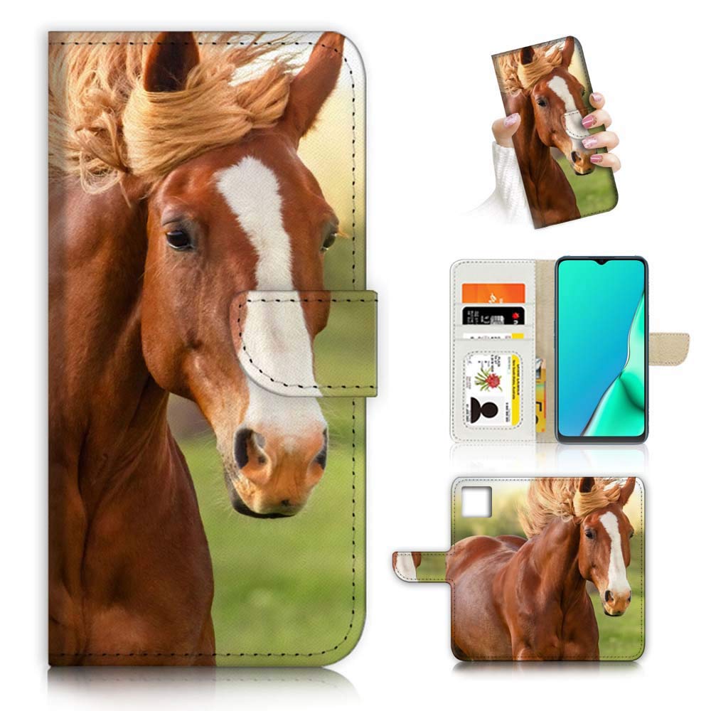 Premium Leather Flip Wallet Phone Case for iPhone 11 Pro - A24055 Horse Design | Slim Protective Cover with Card Slots & RFID Protection - Perfect for Business, Travel & Everyday Use