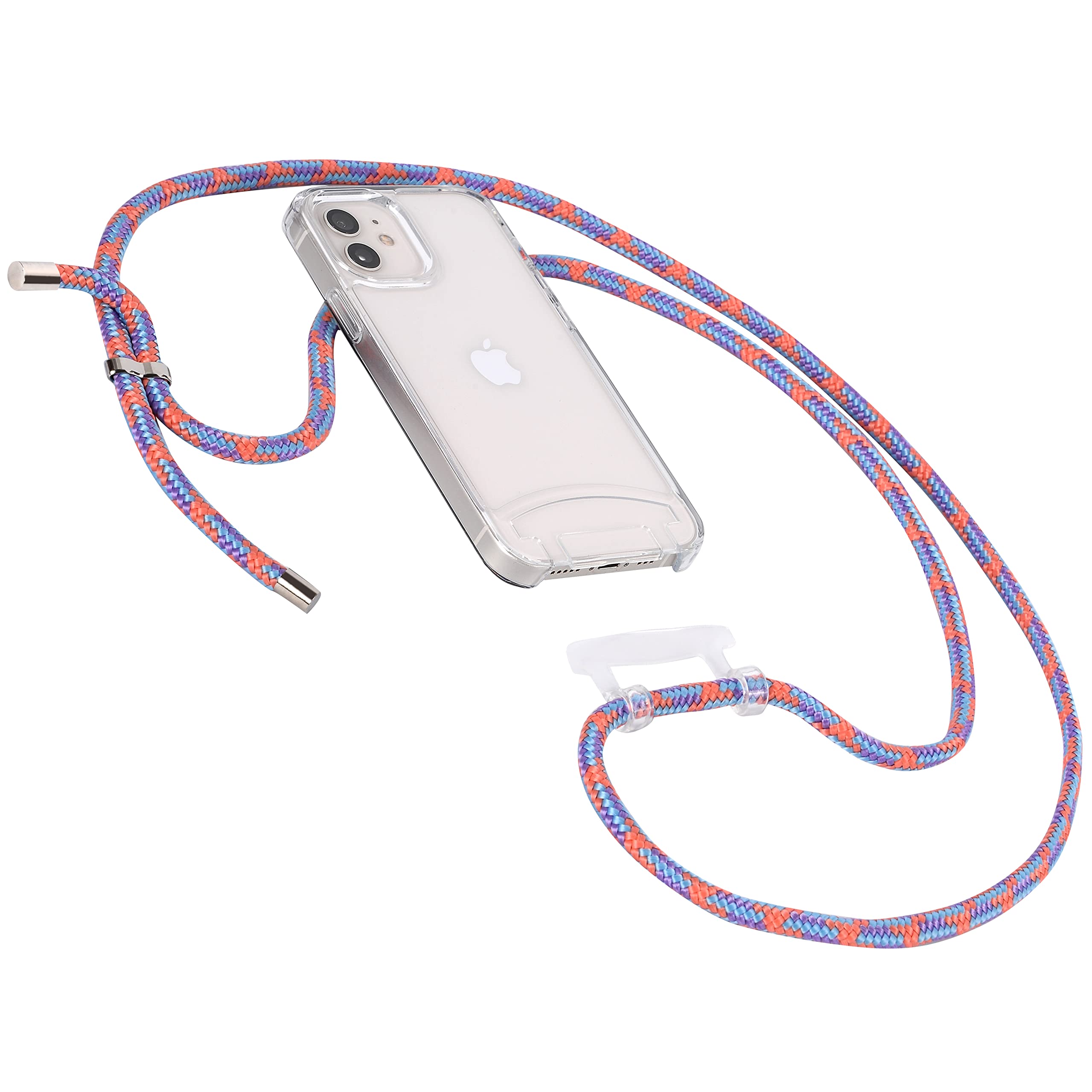 Clear Crossbody Phone Case for iPhone 13 with Detachable Lanyard – 2-in-1 Protective iPhone Cover with Drop Protection & Adjustable Strap – Perfect for Travel, Shopping & Hands-Free Use