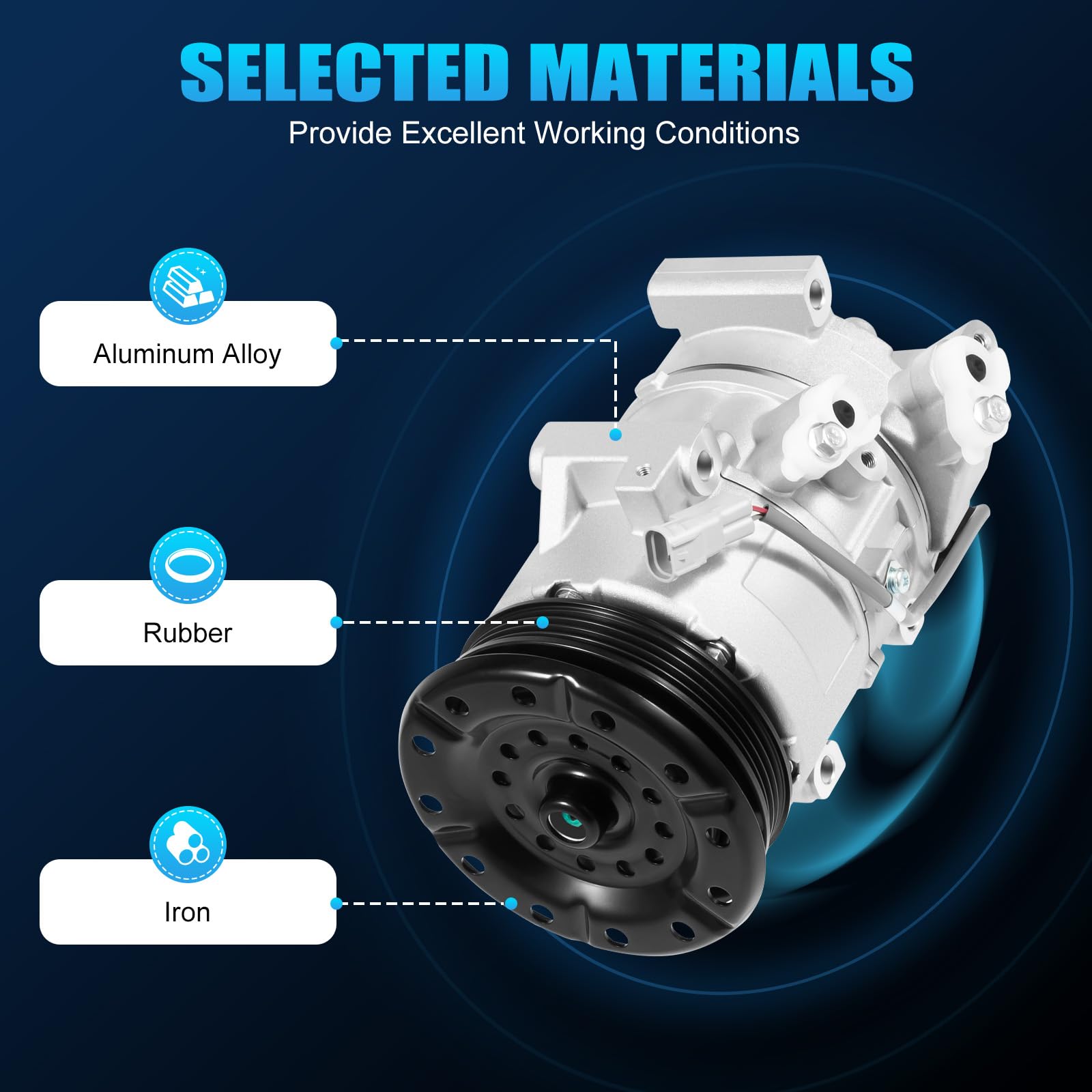 2007-2010 Toyota Yaris 1.5L Base Hatchback & Sedan AC Compressor with Clutch - Replacement Air Conditioning Assembly CO 11078C | Perfect for Summer Cooling & Automotive AC Repair