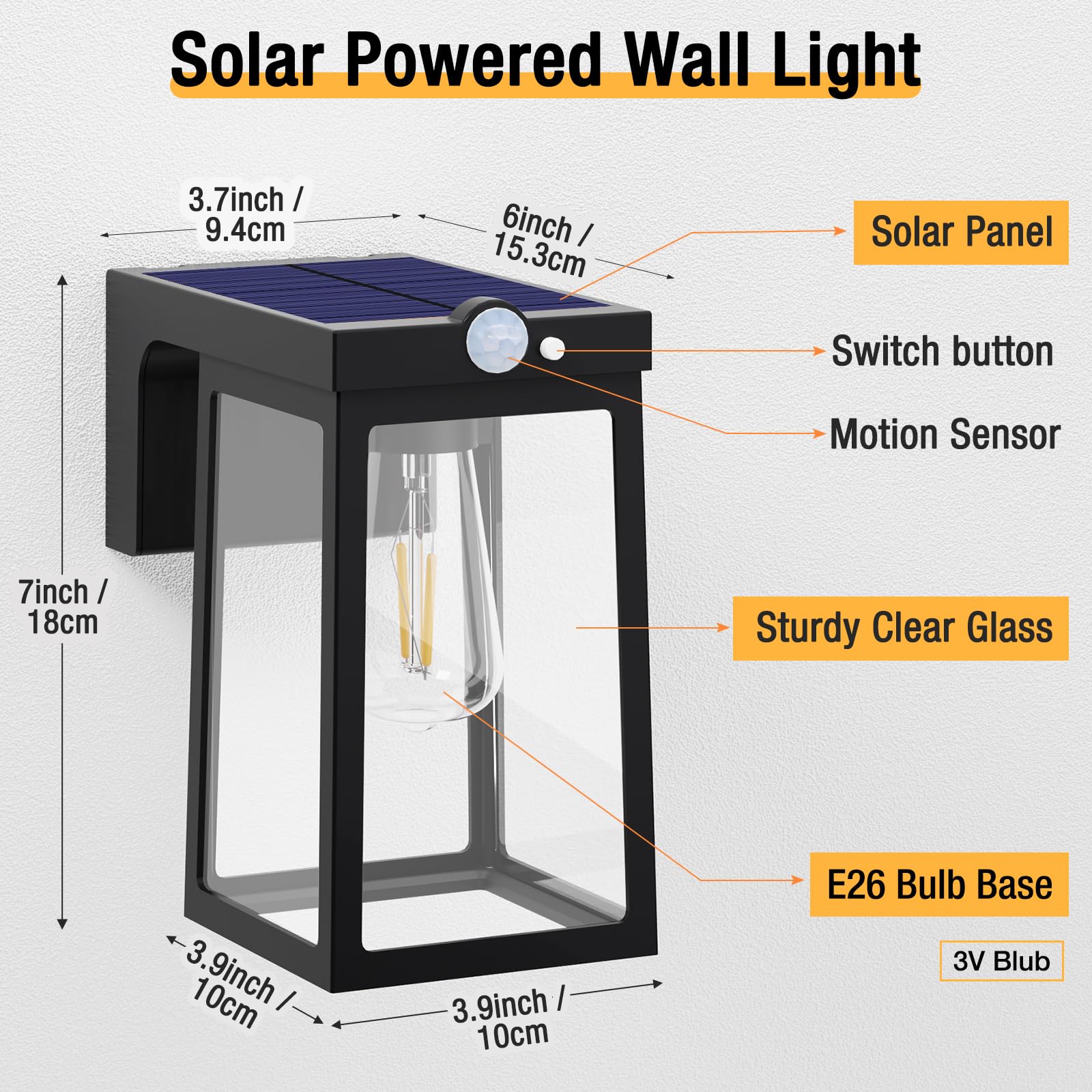2 Pack Solar Motion Sensor Wall Lights - Waterproof Outdoor Solar Porch Lights with Dusk to Dawn & 2 Brightness Modes for House, Front Door, Patio, Fence, Garden & Yard Security Lighting