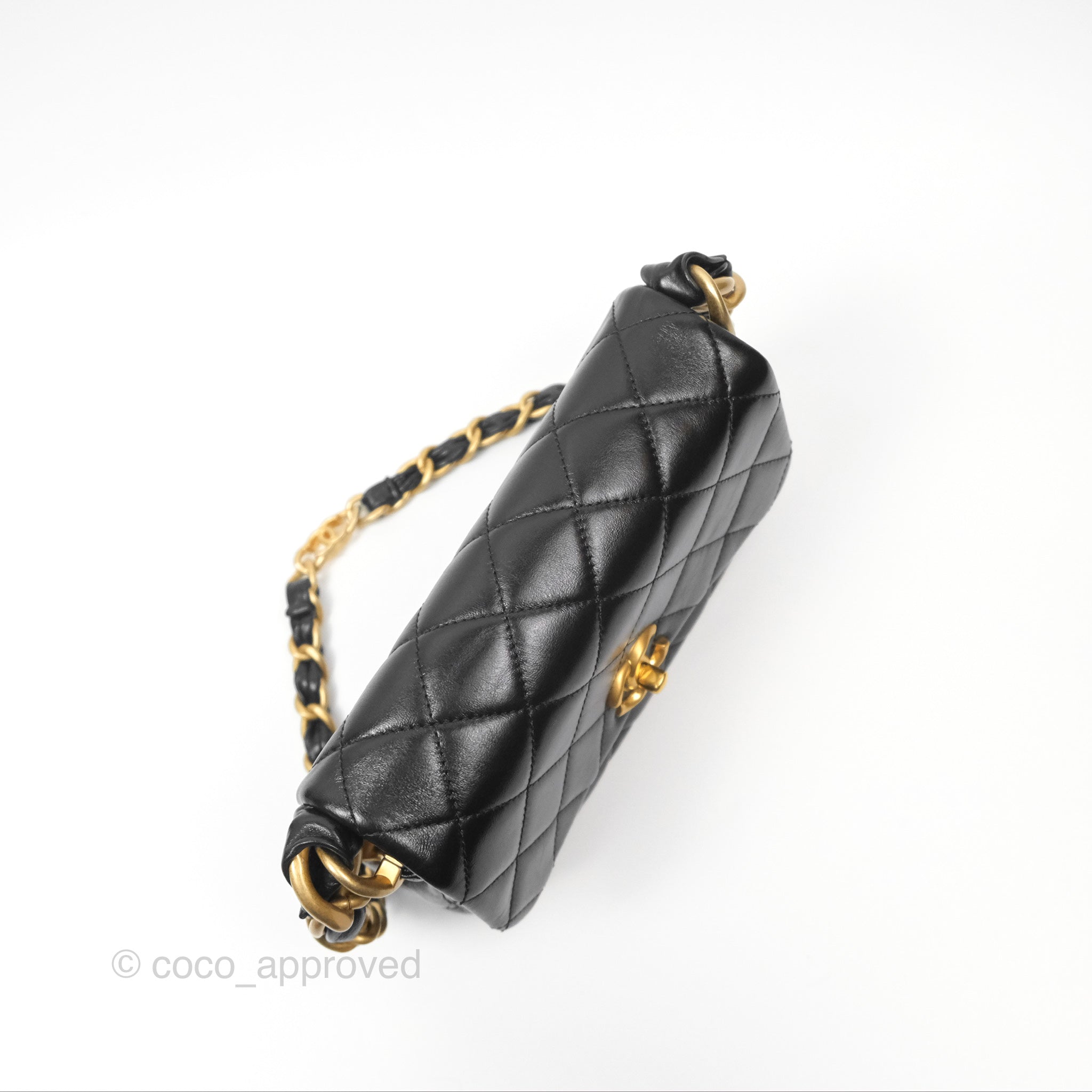 Chanel CC Chain Shoulder Bag Black Shiny Aged Calfskin Leather - Luxury Designer Crossbody Purse for Women, Perfect for Evening Parties & Date Nights