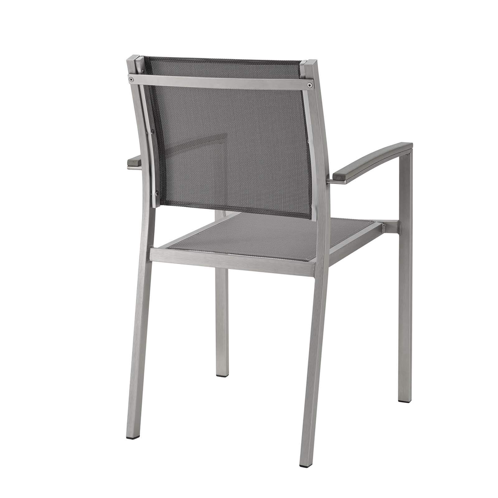 Modern Outdoor Patio Dining Chairs Set - 2 Pack Aluminum Alloy Bistro Chairs with Cushion, Rust-Resistant Steel Frame in Gray - Perfect for Balcony, Garden, Poolside & Cafe Seating