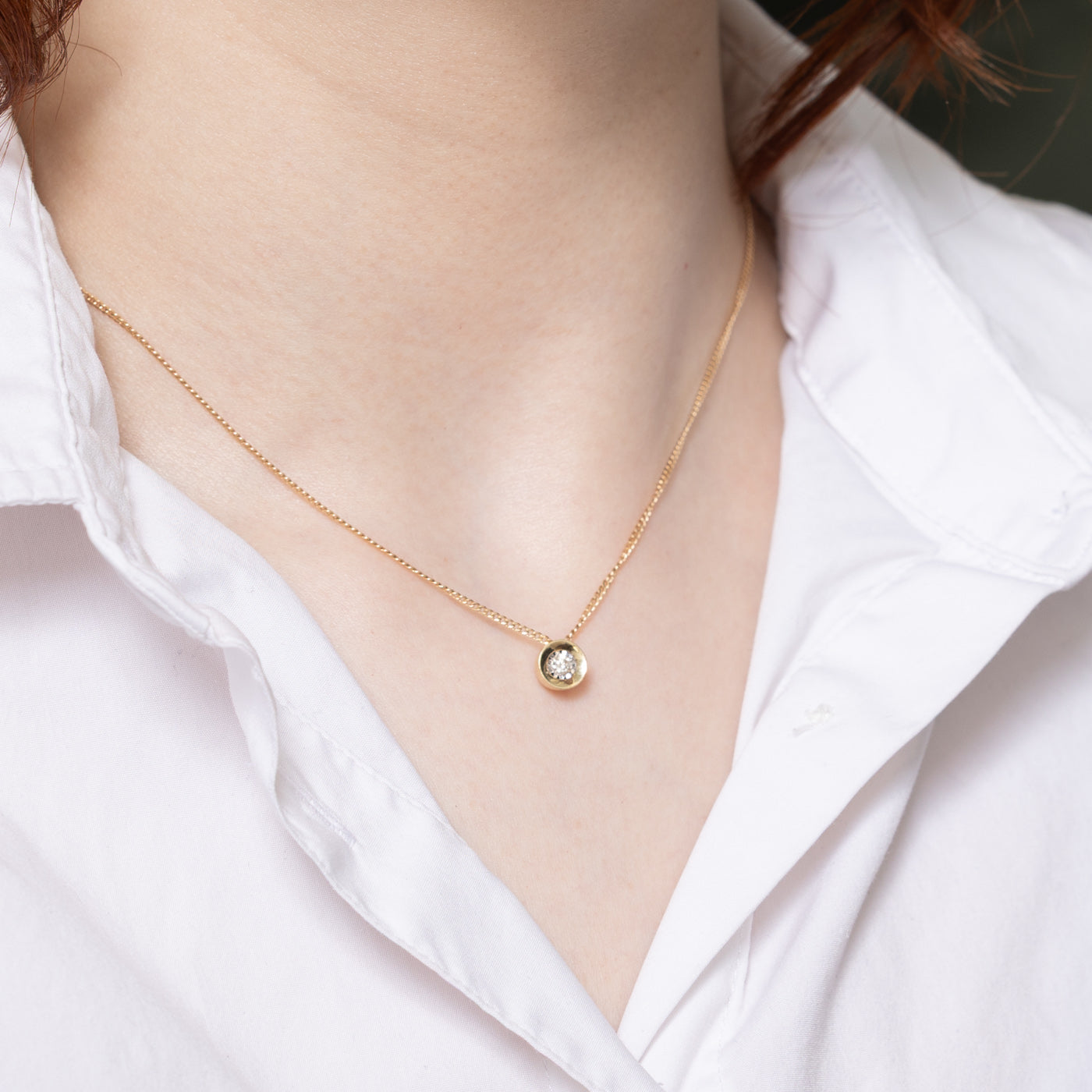 0.10ct Illusion Set Diamond Circle Pendant Necklace - Elegant & Sparkling Jewelry for Women | Perfect for Weddings, Anniversaries & Special Occasions