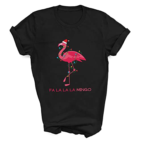 Fa La La La Mingo Christmas T-Shirt - Flamingo Holiday Lights Graphic Tee for Women & Men - Perfect Gift for Flamingo Lovers - Xmas Party, Family Gatherings & Festive Outfits - Available in Tank Top, Hoodie, Long Sleeve & Sweatshirt Styles