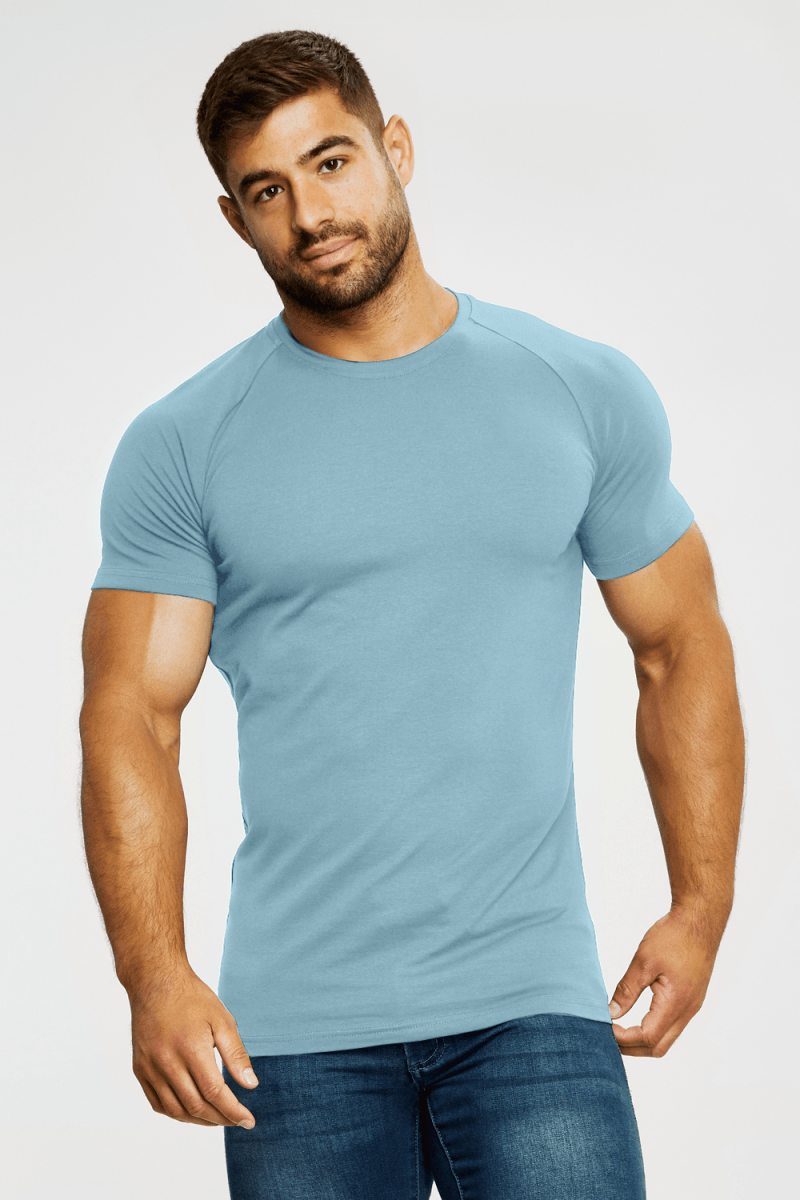 5 Pack Athletic Fit Blue & White Men's T-Shirts - Gym, Running & Casual Wear
