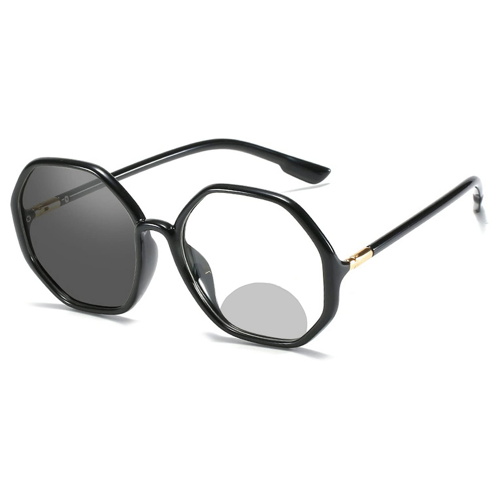Vintage Multifocal Prescription Glasses for Men & Women - Bifocal Reading Sunglasses with Photochromic Transition Lenses (Gray) - Perfect for Driving, Reading & Outdoor Activities