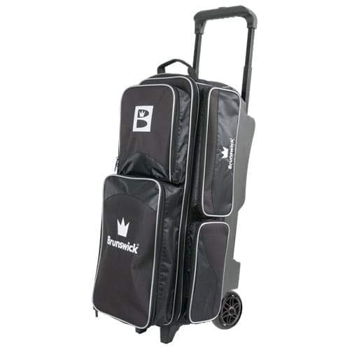 Brunswick Edge 3 Ball Triple Roller Bowling Bag - Durable & Spacious for League Play & Tournaments (Black/Red/Blue Options) - Perfect for Pro Bowlers & Enthusiasts