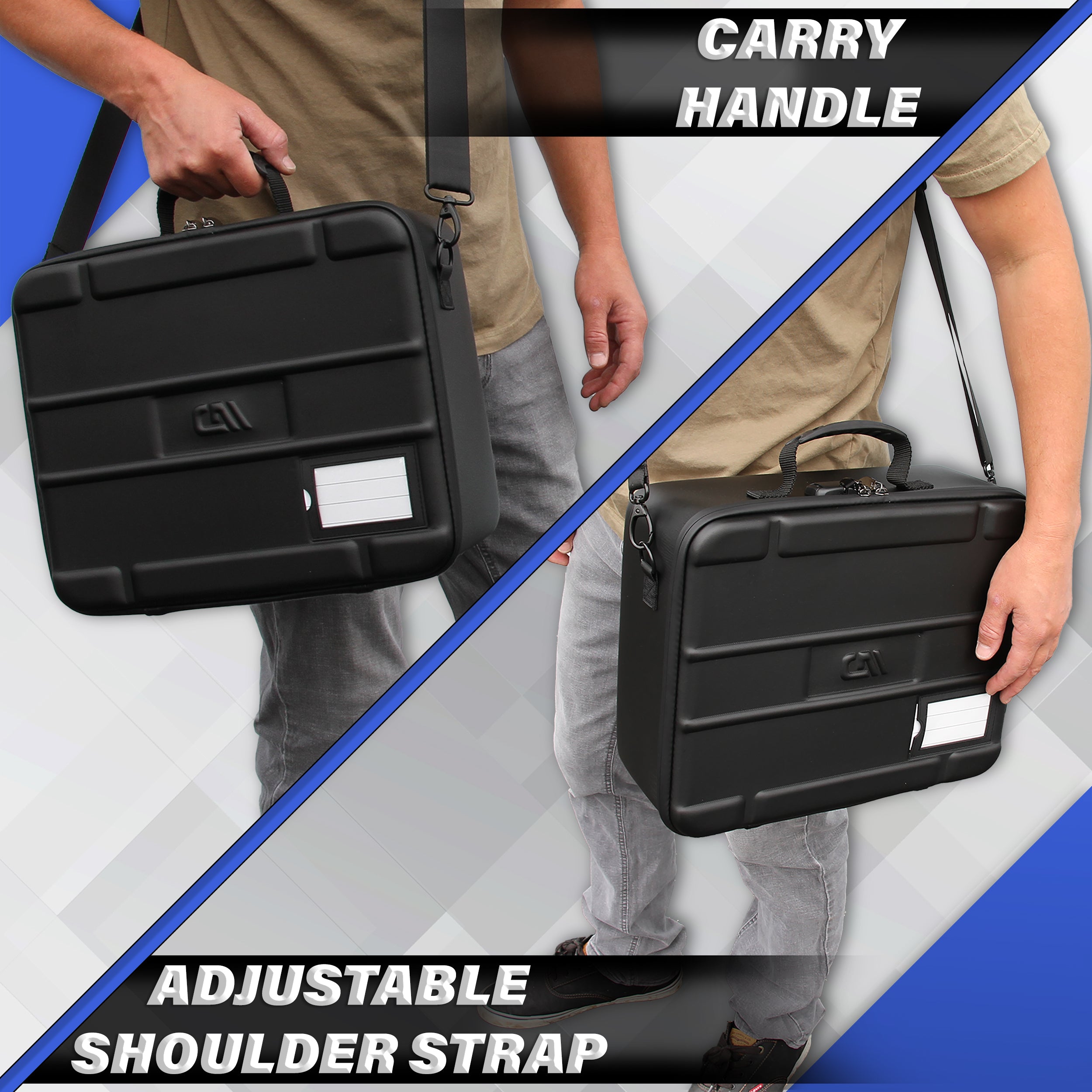 CASEMATIX 144 Slot Rock Collection Box with Programmable Lock - Crystal Storage Case with 4 Trays & Shoulder Strap - Perfect for Travel, Geology Field Trips & Mineral Organization