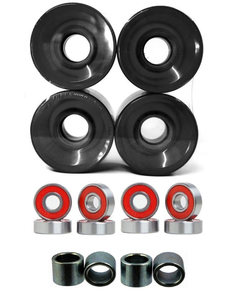 Eskape 60mm Skateboard Wheels with High-Speed Bearings & Precision Spacers - Perfect for Street Skating, Longboarding & Cruising