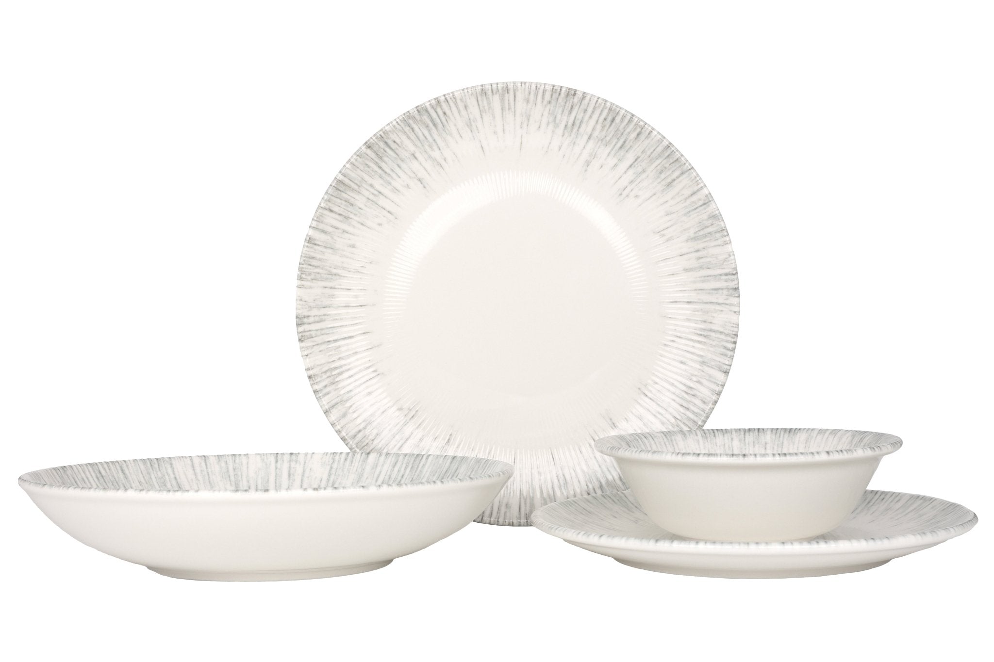 Premium Iris Dinnerware Set - 24-Piece Small Porcelain Tableware for 6 People, Elegant Floral Design, Dishwasher & Microwave Safe - Perfect for Family Dinners, Parties, and Everyday Use