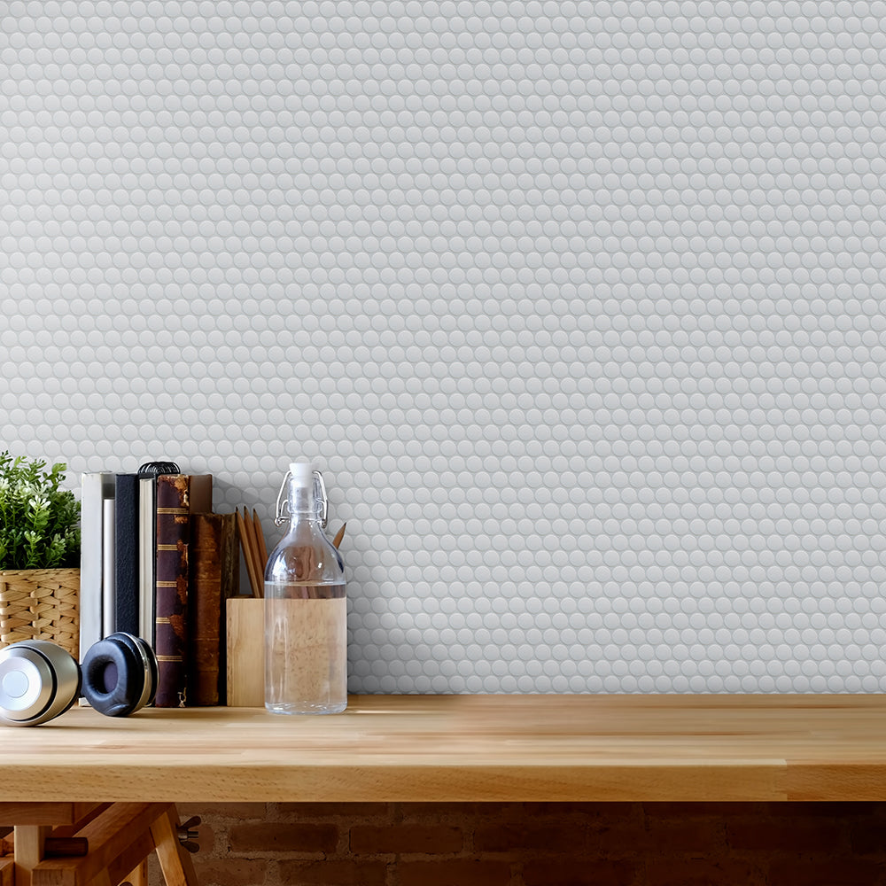 Foundry Mosaic Collection - Full Body Hexagon Silver Mist Tile for Bathroom, Kitchen Backsplash & Shower Wall Decor