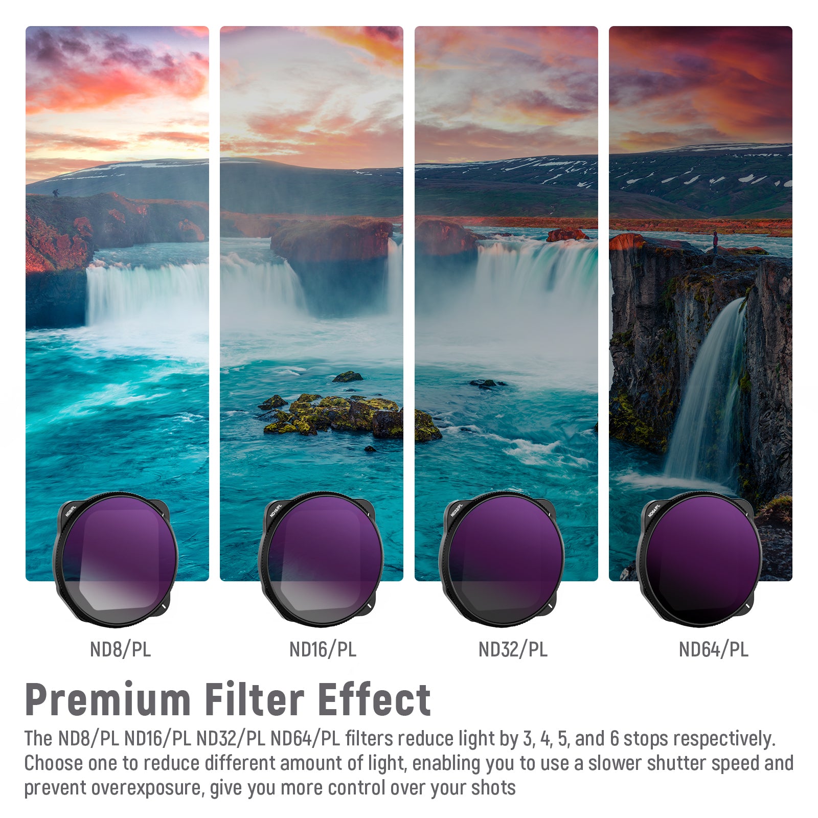 NEEWER FL DJ11 4-Pack ND Filter Set for DJI Mavic 3 Drone - ND4/8/16/32 Lens Filters for Aerial Photography & Videography - Reduce Glare & Motion Blur in Sunny Conditions