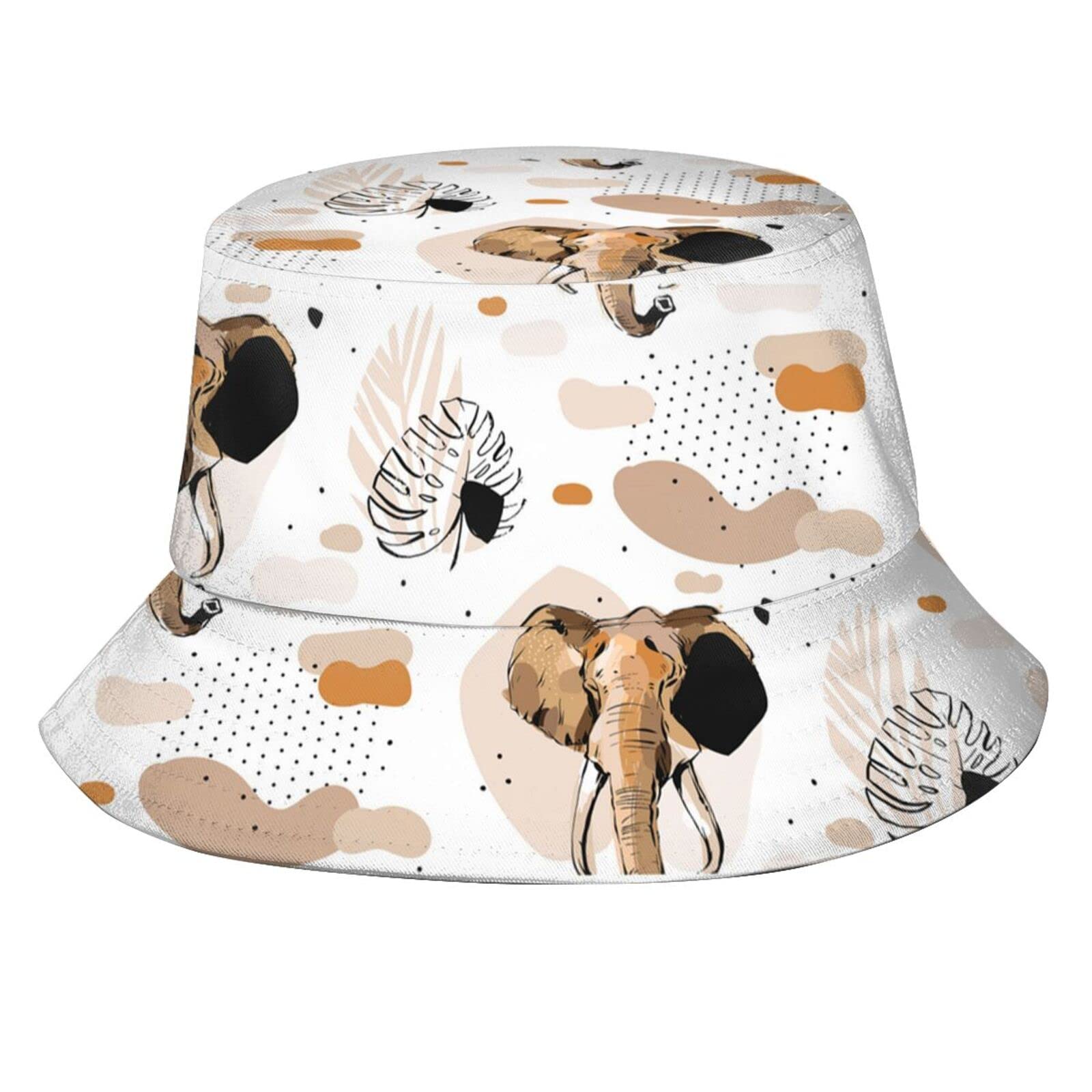 Stylish Ethnic Elephant Print Bucket Hat - Sun Protection Fisherman Hat for Women & Men - Perfect for Beach, Travel, and Outdoor Activities