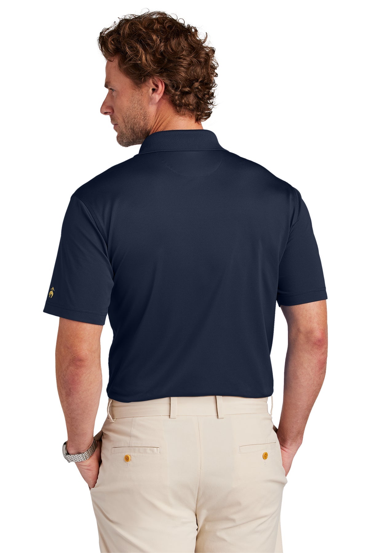 Brooks Brothers Men's Performance Mesh Pique Custom Polo Shirt - Navy Blue - Breathable & Comfortable for Business Casual & Golf Wear