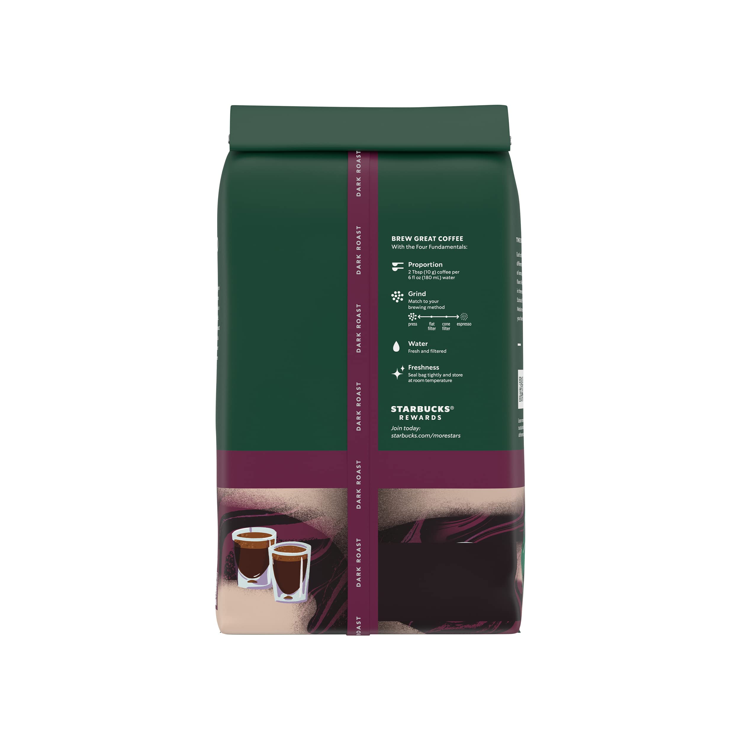 Starbucks Dark Roast Whole Bean Coffee - 100% Arabica Espresso Roast (12 oz Bag) for Home Brewing, Office Use & Gifts