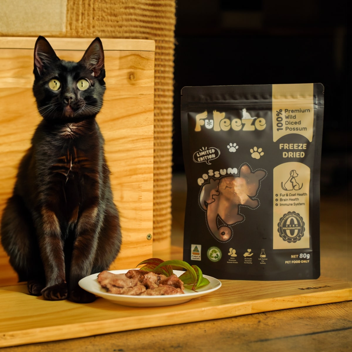 Premium Freeze Dried Free-Range Possum Meat - 100% Natural, High-Protein Pet Treat for Dogs & Cats - Perfect for Training, Rewards & Outdoor Adventures
