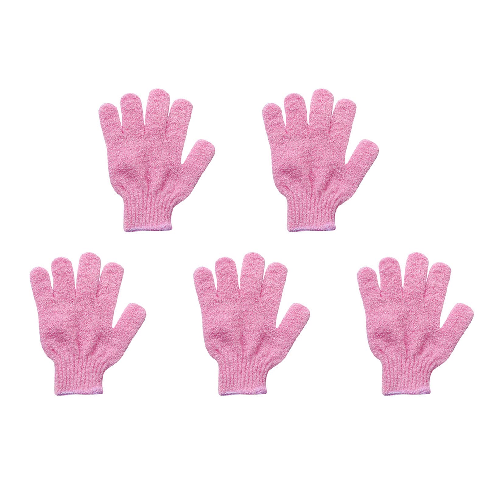 Exfoliating Body Scrub Gloves for Shower - Double Sided Bath & Skin Cleaning Mitts for Smooth Skin - Pink Spa Gloves for Women & Men - Perfect for Dead Skin Removal & Dry Brushing at Home