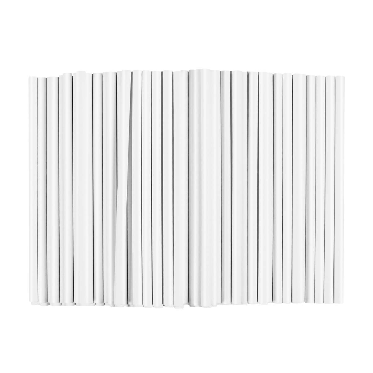 Luxshiny 100pcs White Candy Lollipop Sticks for Cupcake Decor & Party Treats