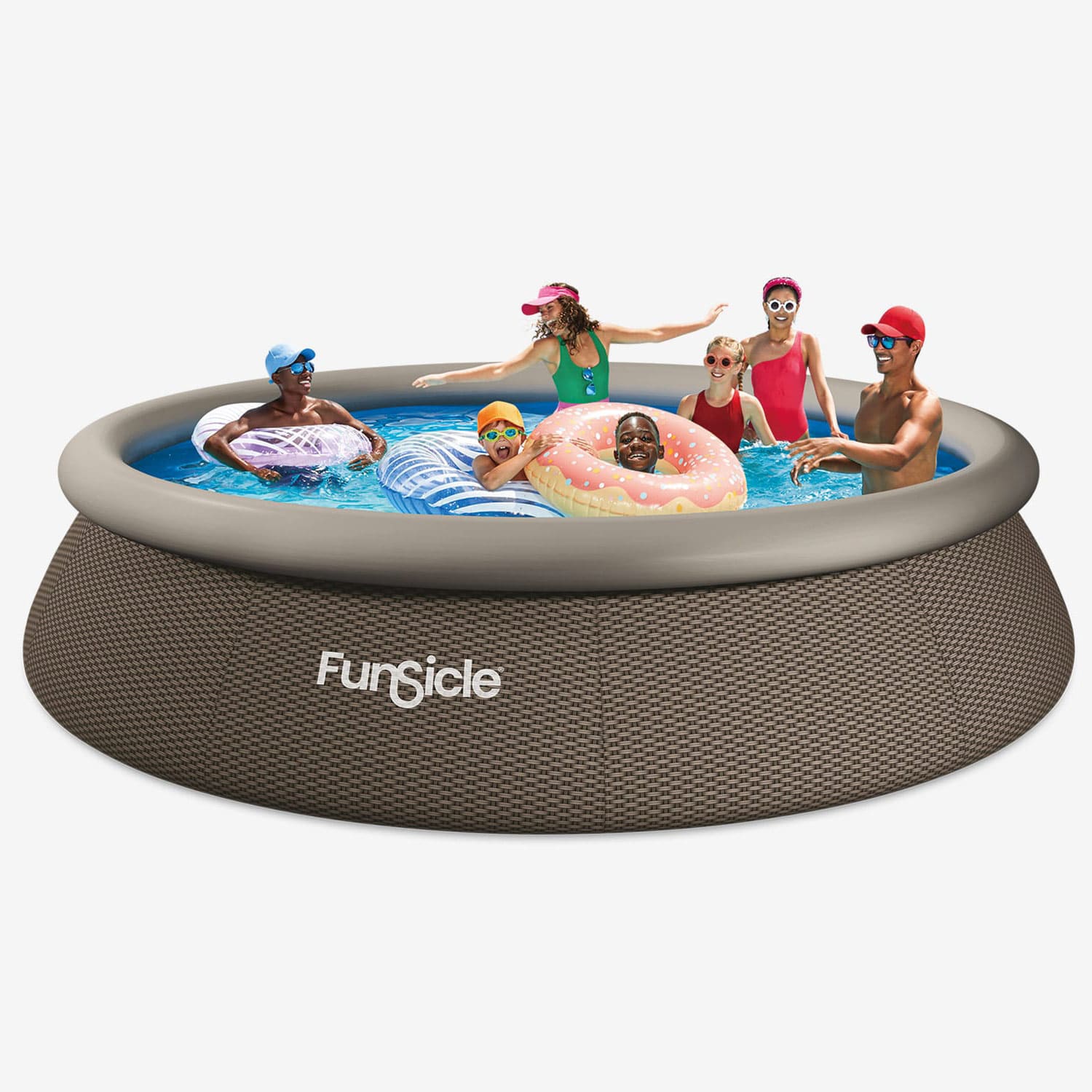 Funsicle 14 ft QuickSet Designer Inflatable Pool with Double Rattan Design - Perfect for Backyard Parties, Family Gatherings & Summer Relaxation