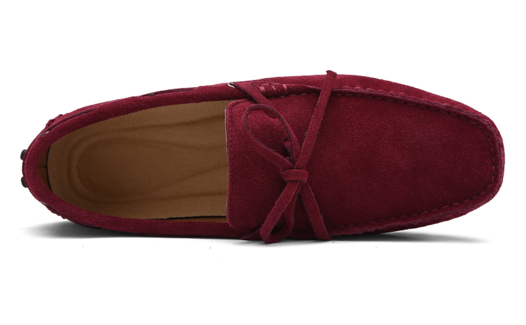 Santimon Men's Penny Loafers - Classic Suede Leather Moccasins Slip-On Shoes for Casual Wear & Driving | Comfortable Prom Shoes for Weddings & Office (Brown) | Perfect for Business Casual, Date Night & Travel