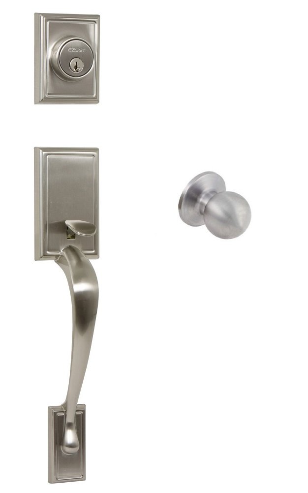 EZ-Set 240602 Kellington Dummy Handle Set with Bala Knob in Satin Nickel Finish - Perfect for Cabinet Doors, Drawers, and Home Decor Upgrade
