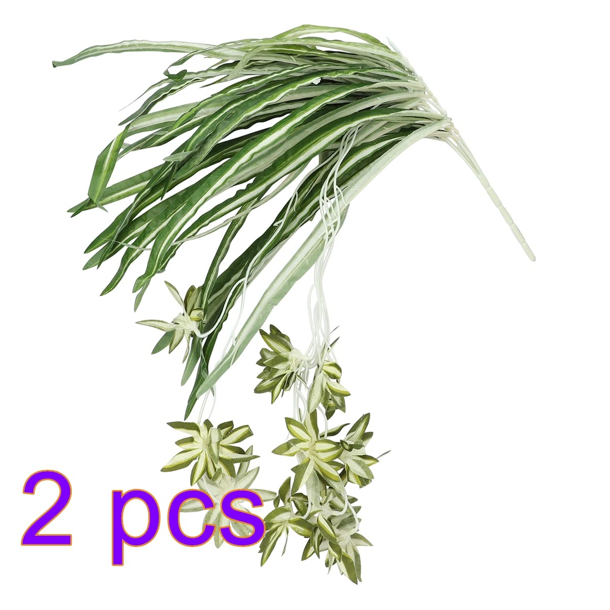 2PCS Artificial Green Plants for Wall Decor - Fake Plastic Lawn & Simulation Flower Wall Background - Perfect for Living Room, Balcony, Garden, and Home Decoration - Indoor & Outdoor Use