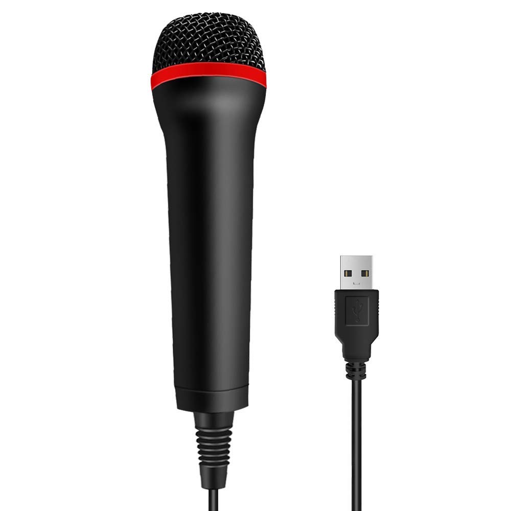 TPFOON 4M 13FT Wired USB Microphone for Rock Band & Guitar Hero Games - Compatible with PS2/PS3/PS4/PS5, Nintendo Switch, Wii/Wii U, Xbox 360/Xbox One & PC - Perfect for Karaoke, Singing Games & Live Streaming